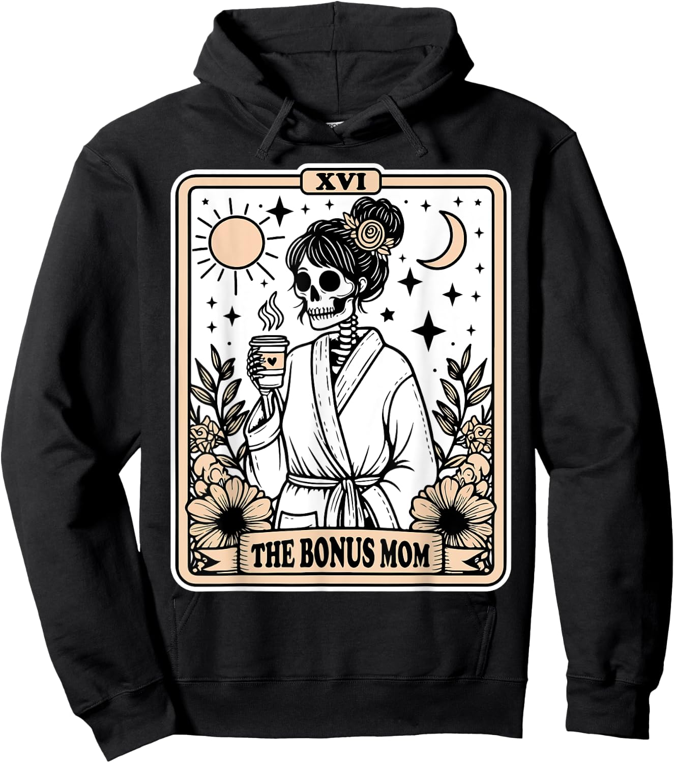 The Bonus Mom Tarot Card Skeleton Stepmom Witchy Vibes Hoodie - Hoodie | Black