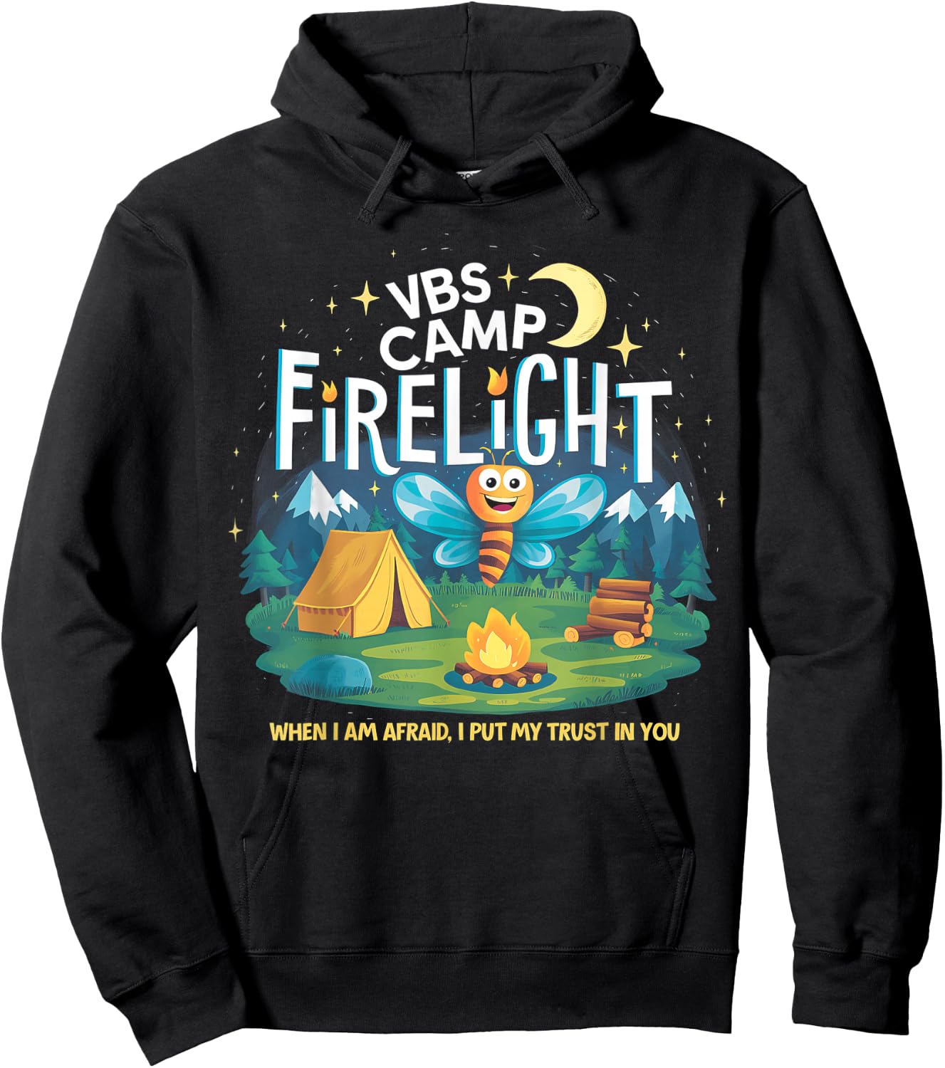 Camp Firelight VBS Camp Vacation Bible School Firework 2024 Hoodie - Hoodie | Black