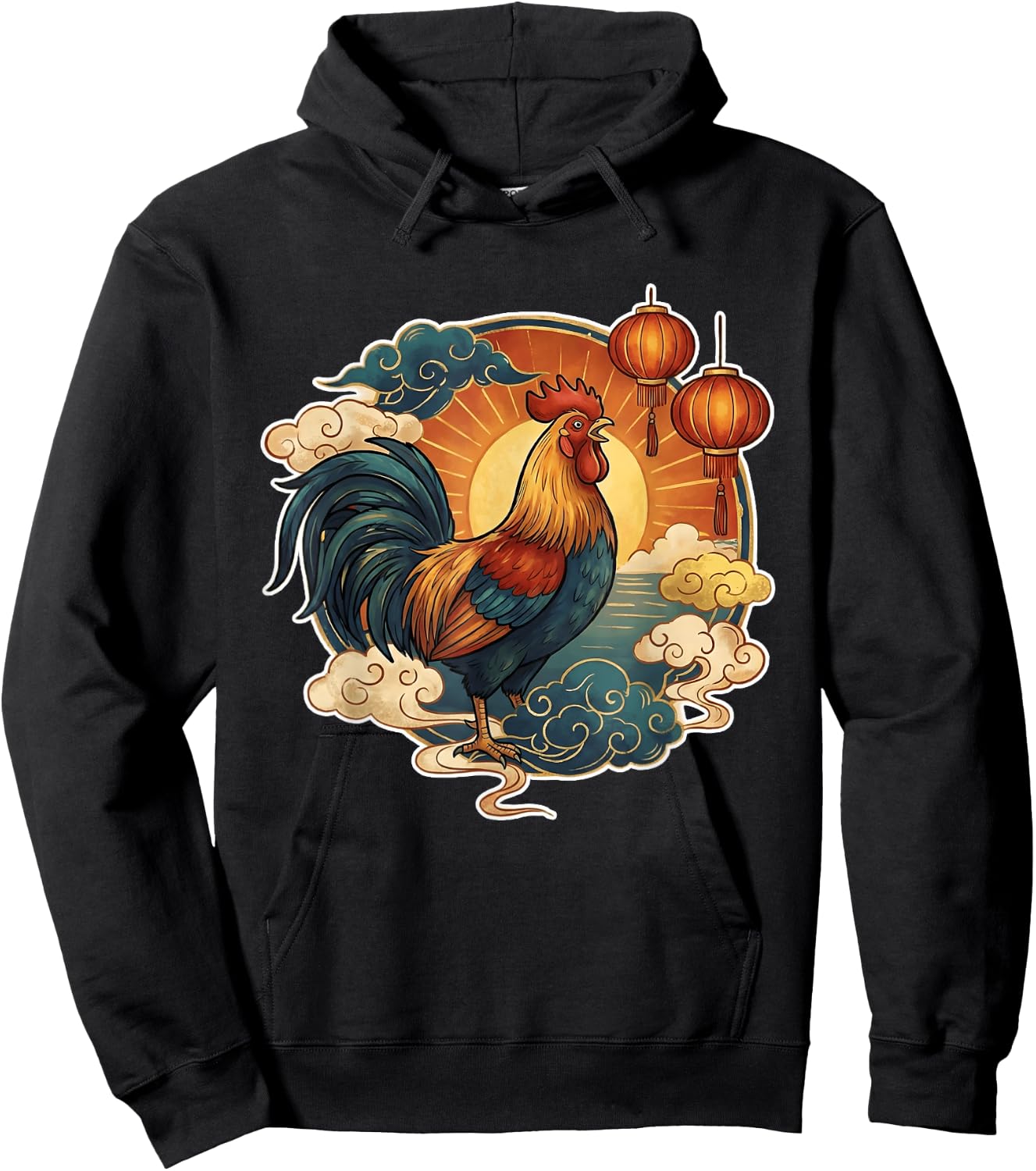 Chinese Zodiac Rooster Animal Hoodie - Hoodie | Black