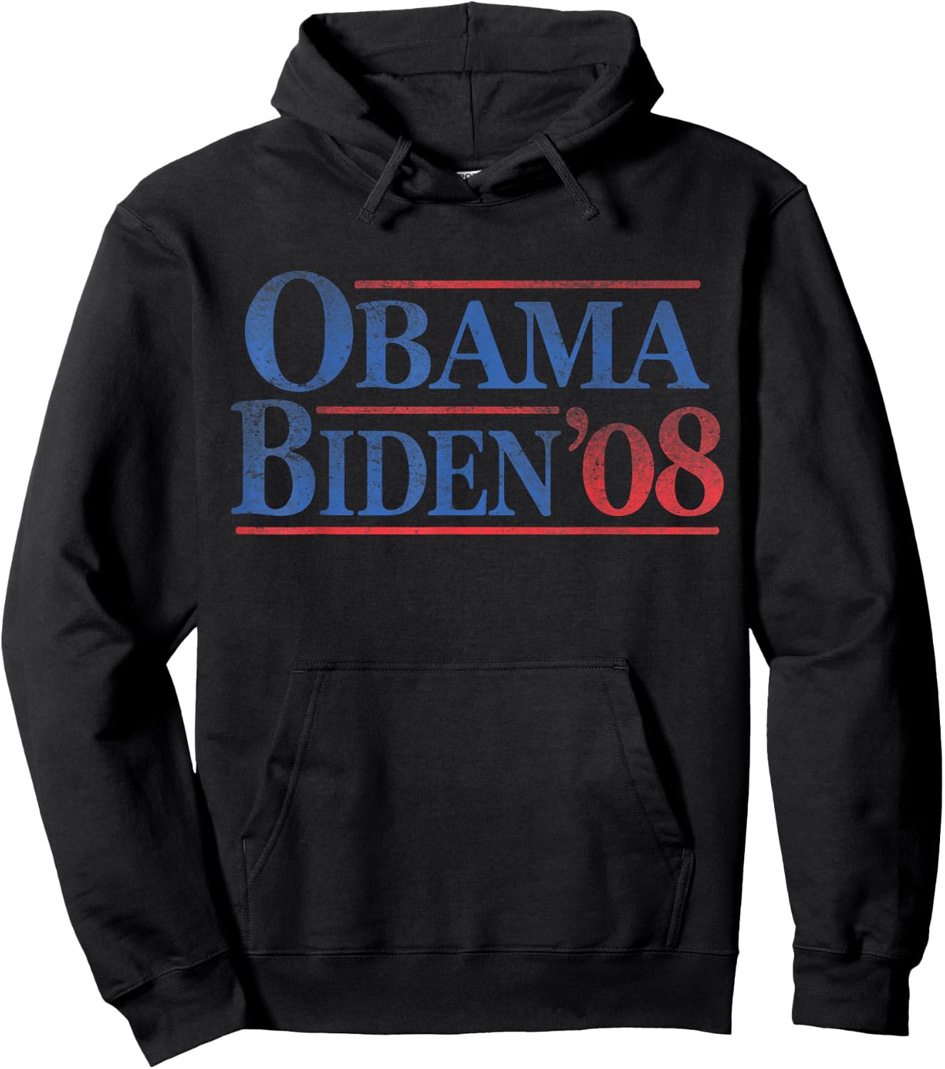 Retro distressed vintage Obama Biden 08 campaign Hoodie - Hoodie | Black