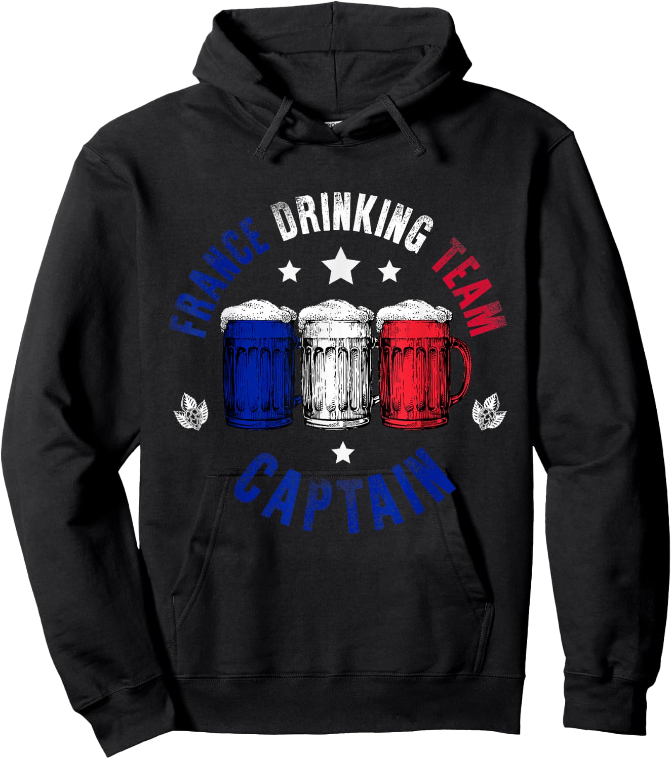 Drink Beer Can France Flag Funny Drinking France Team Hoodie - Hoodie | Black