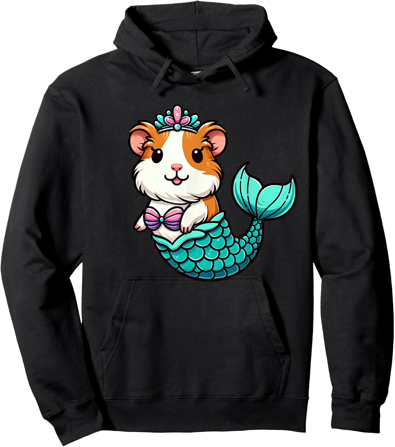 Guinea Pig Mermaid Pet Funny Mythical Creature Hoodie - Hoodie | Black