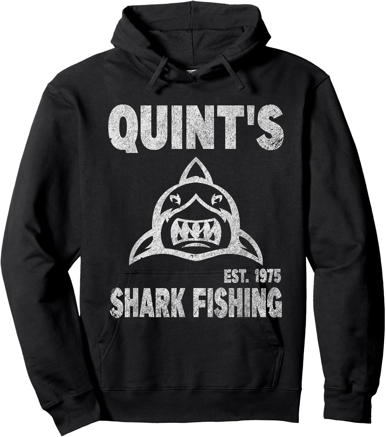 Vintage Quint's Shark Fishing 1975 Retro Hoodie - Hoodie | Black