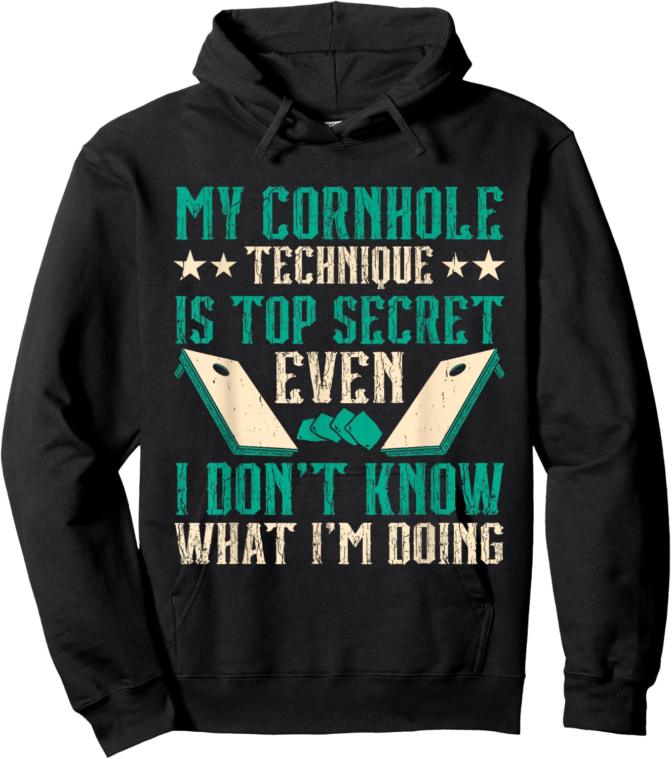 Cornhole Player My Cornhole Technique Hoodie - Hoodie | Black