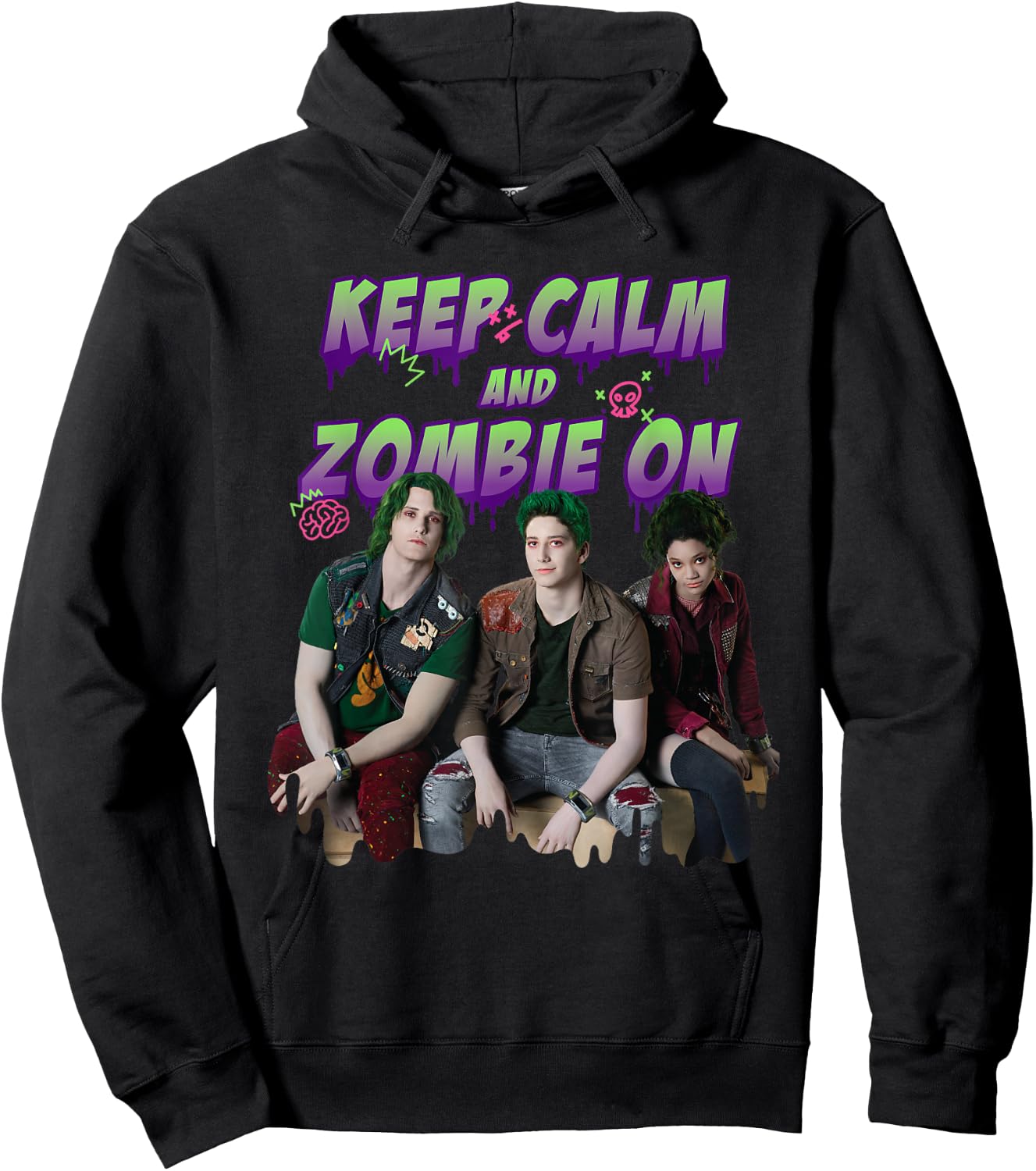 Disney Channel Zombies 2 Keep Calm and Zombie On Hoodie - Hoodie | Black