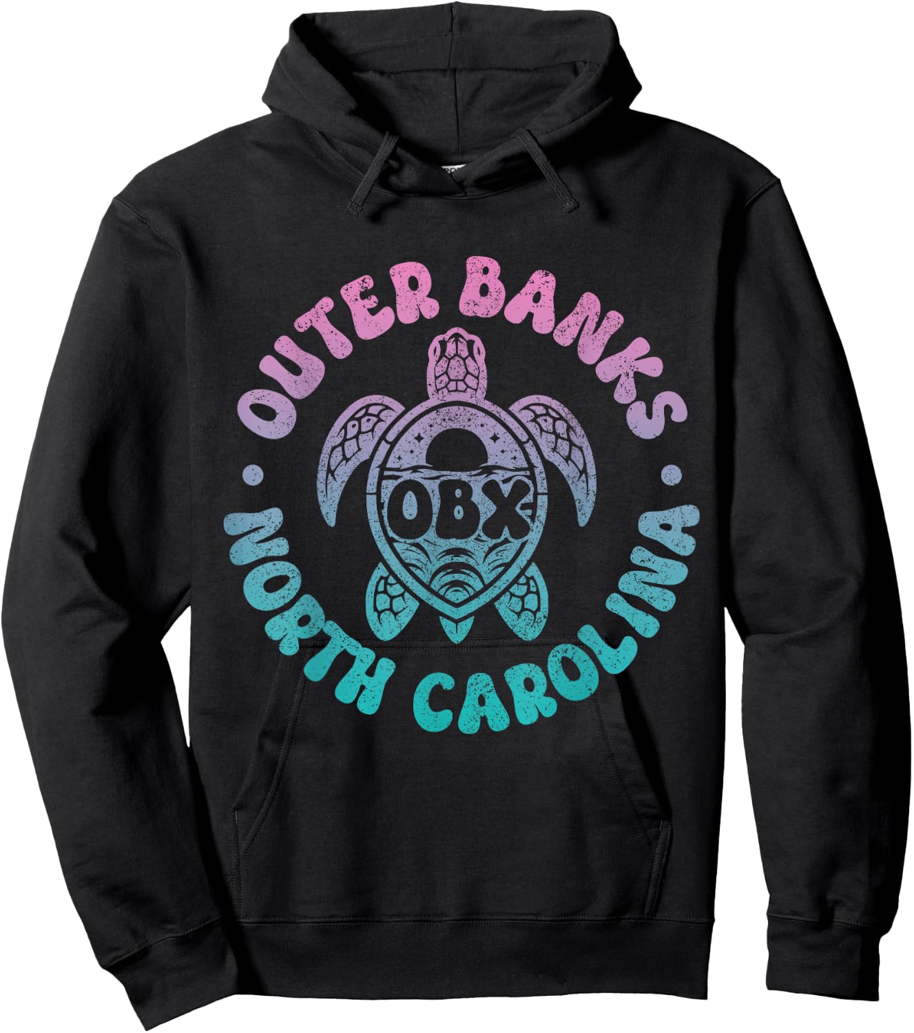 Outer Banks North Carolina Sea Turtle Beach Surf Souvenir Hoodie - Hoodie | Black