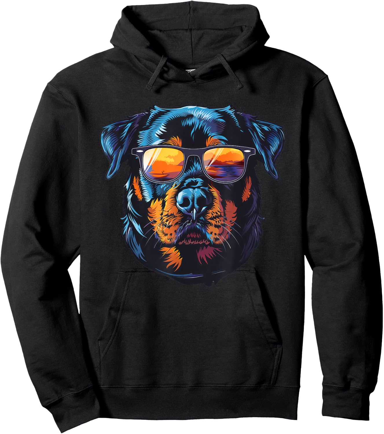 Rottweiler Dog Sunglasses Hoodie - Hoodie | Black