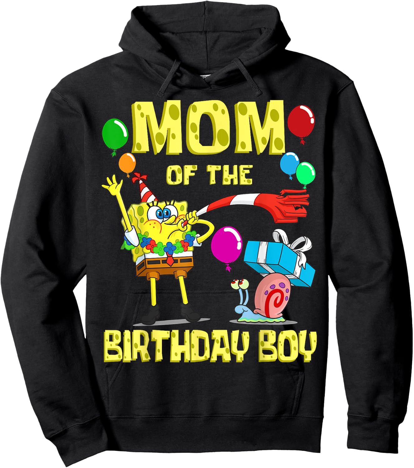 Mademark x SpongeBob SquarePants - SpongeBob Mommy of the Birthday Boy Theme Party Hoodie - Hoodie | Black