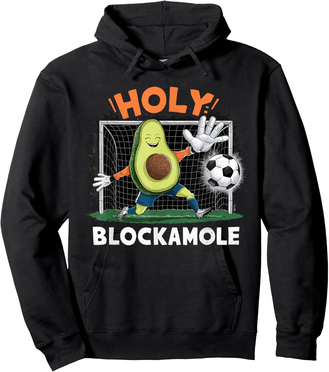 Avocado Football Player Holy Blockamole Cute Avocado Soccer Hoodie - Hoodie | Black