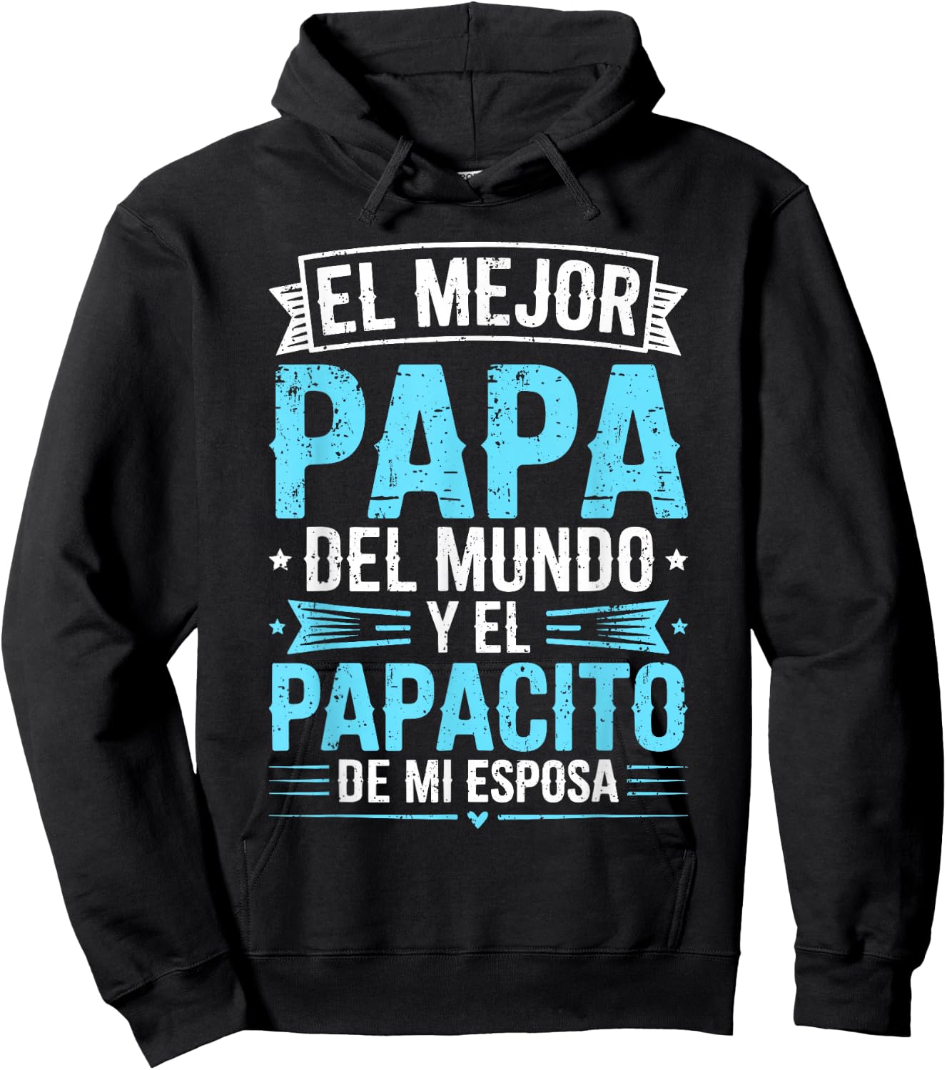 El Mejor Papa Del Mundo Camisa para el Dia Del Padre Español Hoodie - Hoodie | Black