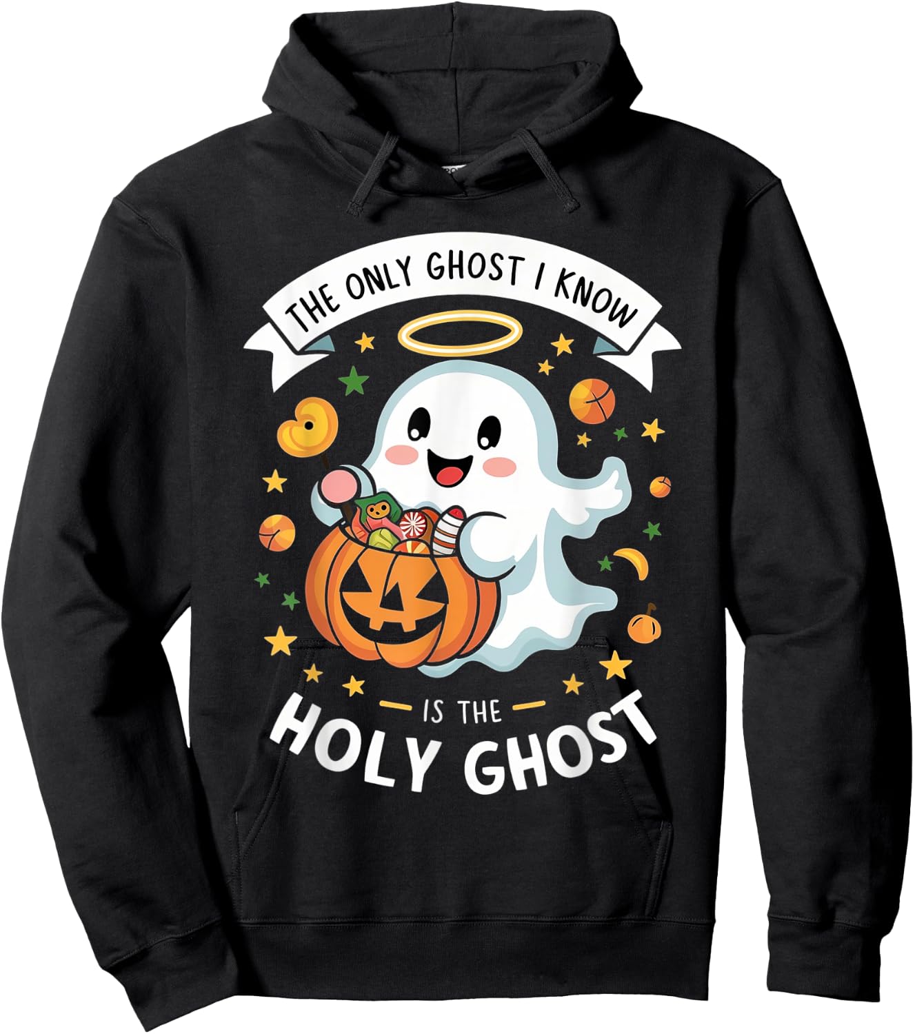 Christian Halloween Kids Only Ghost I Know is the Holy Ghost Hoodie - Hoodie | Black