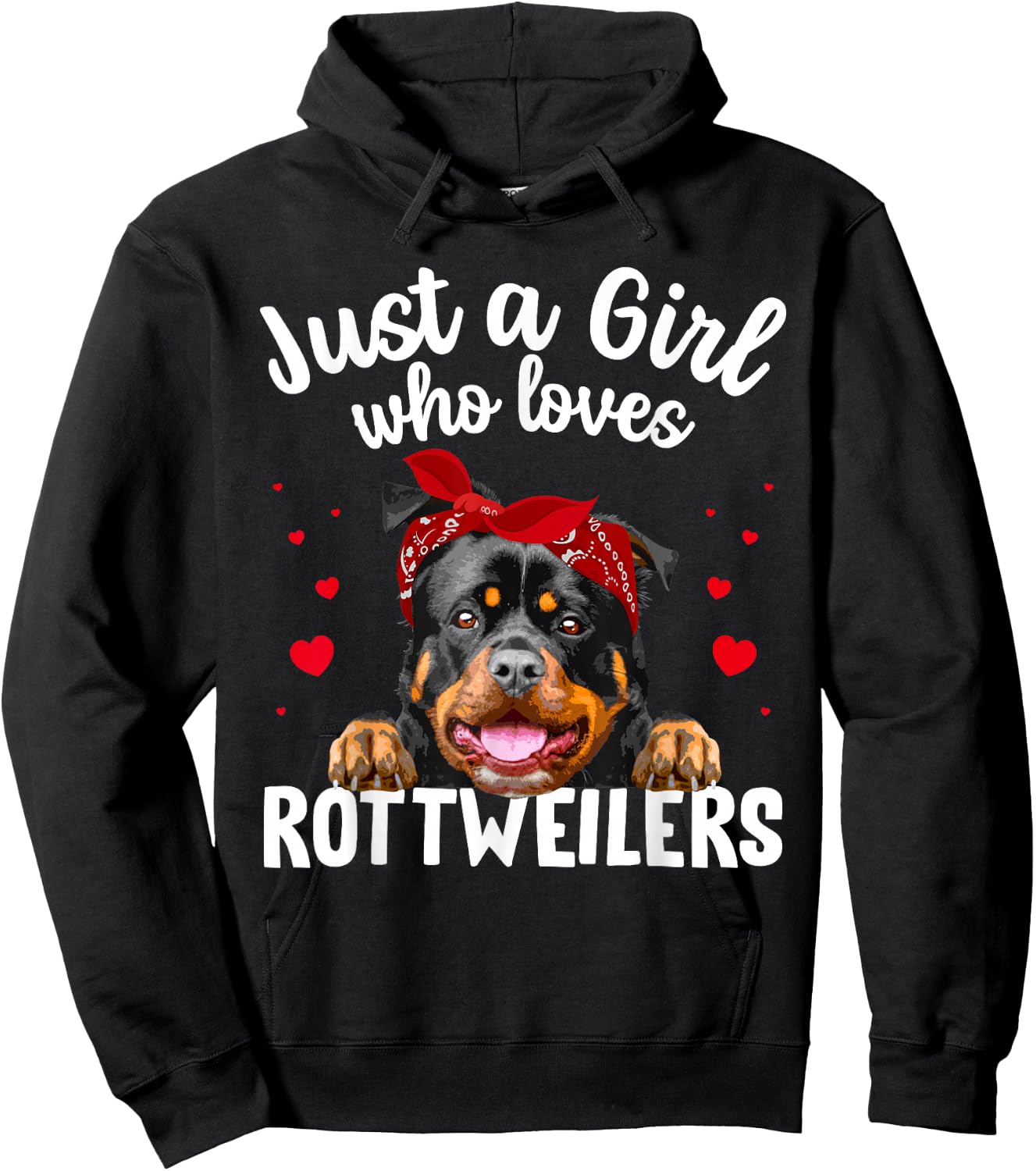 Funny Rottweiler Art Girls Rottie Rottweiler Lover Hoodie - Hoodie | Black