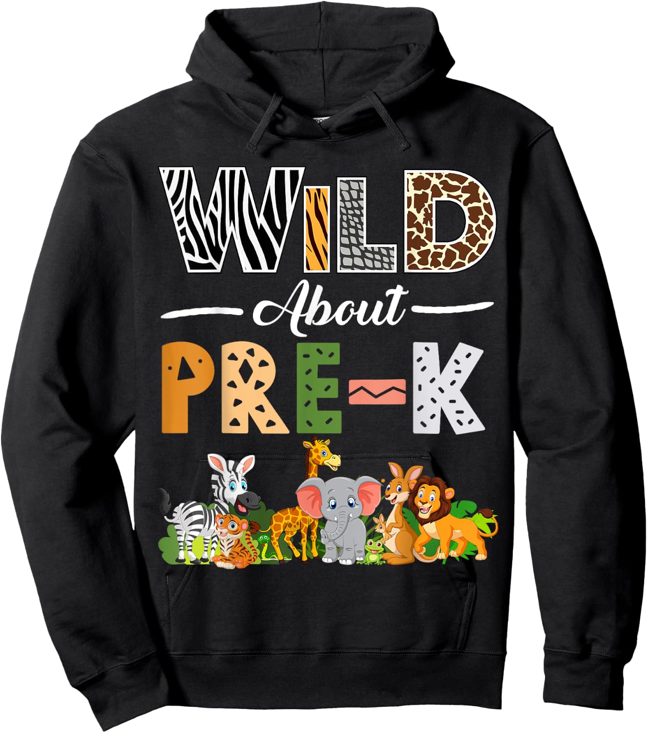 Pre-K Back To School Shirt for Teacher Kids Wild About Pre-K Hoodie - Hoodie | Black