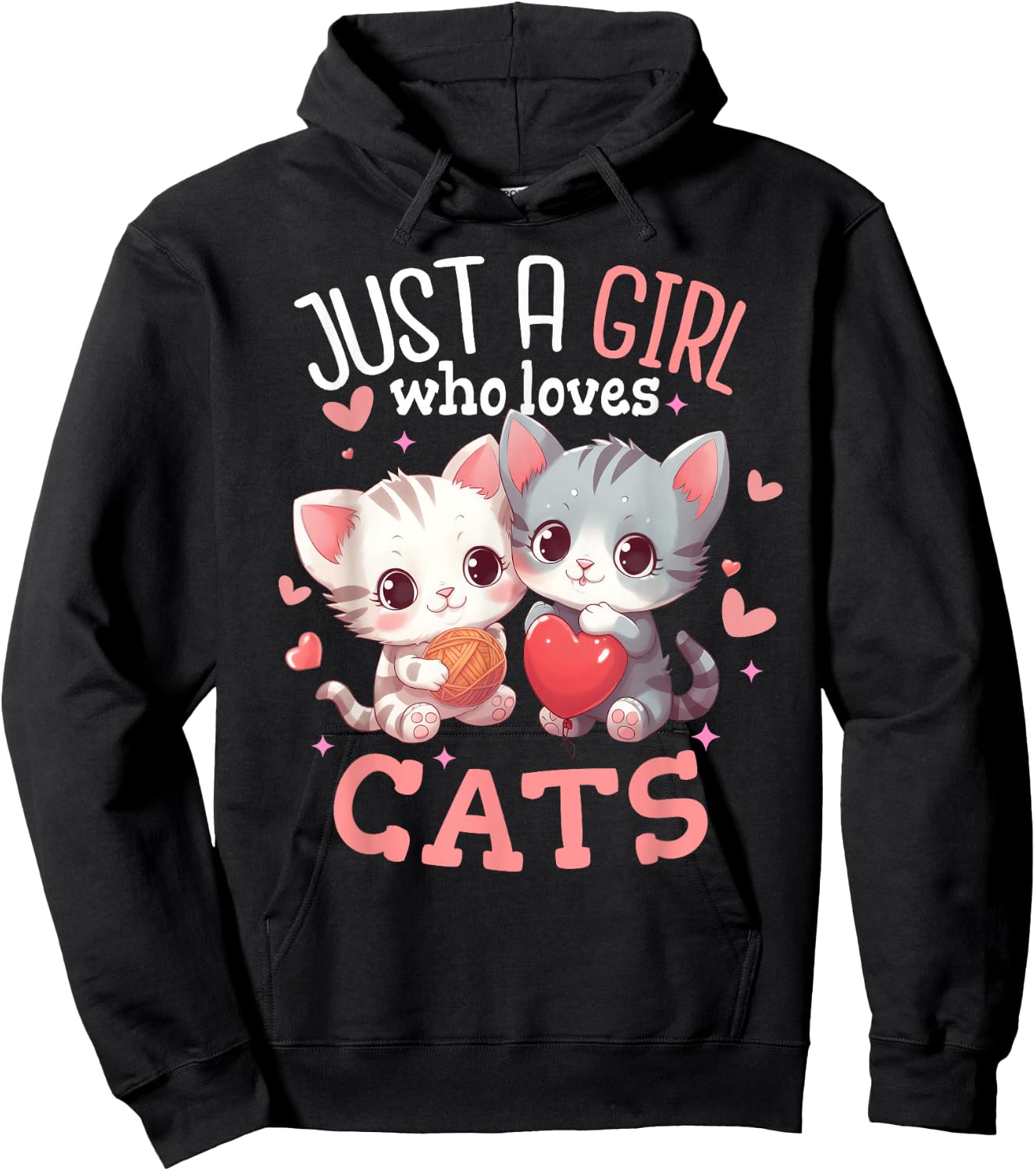 Just a girl who loves Cats Shirt Cute Cat lover Gifts Hoodie - Hoodie | Black