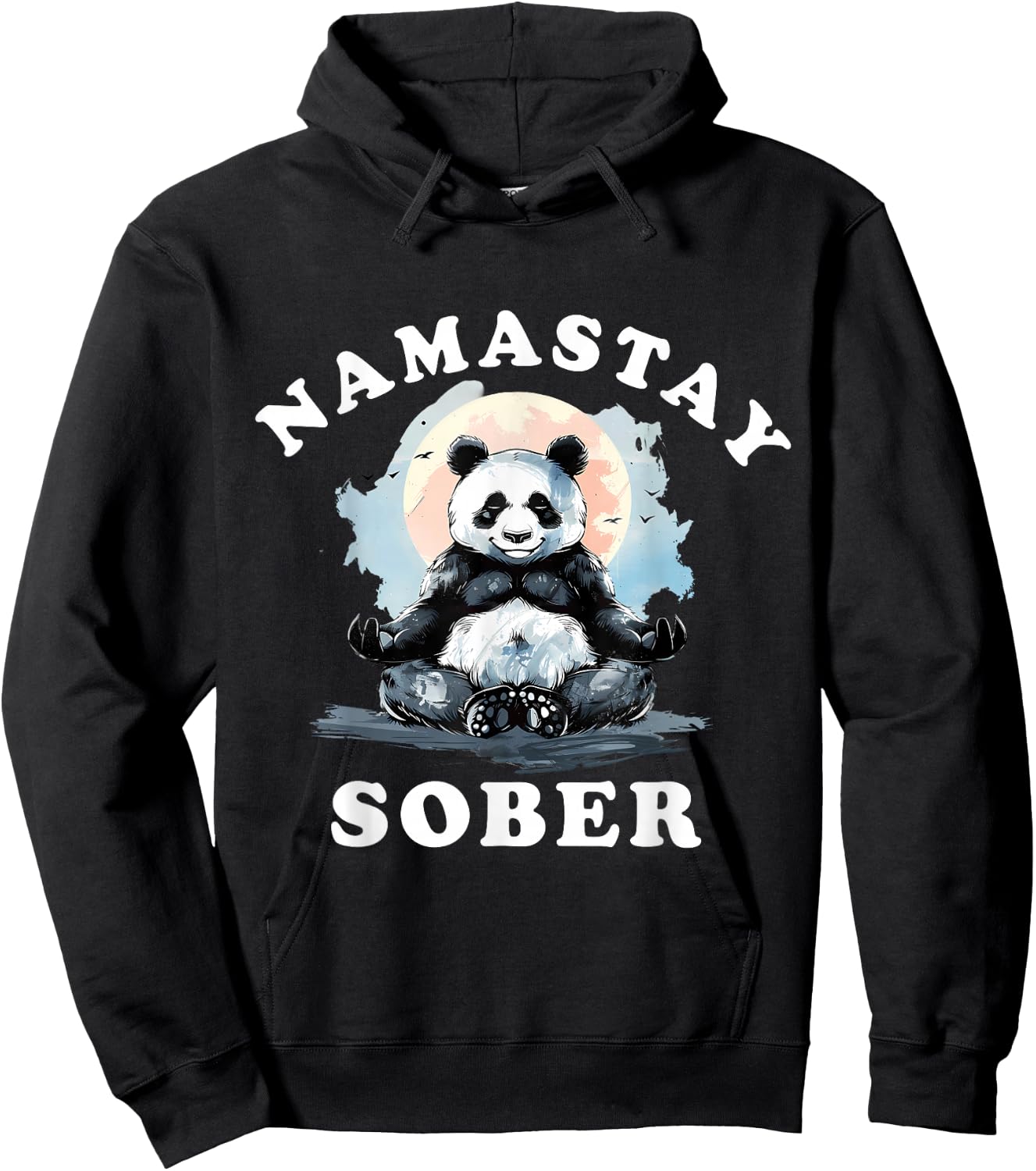 Bear Namastay Sober NA AA Alcoholics Anonymous Mediation Hoodie - Hoodie | Black