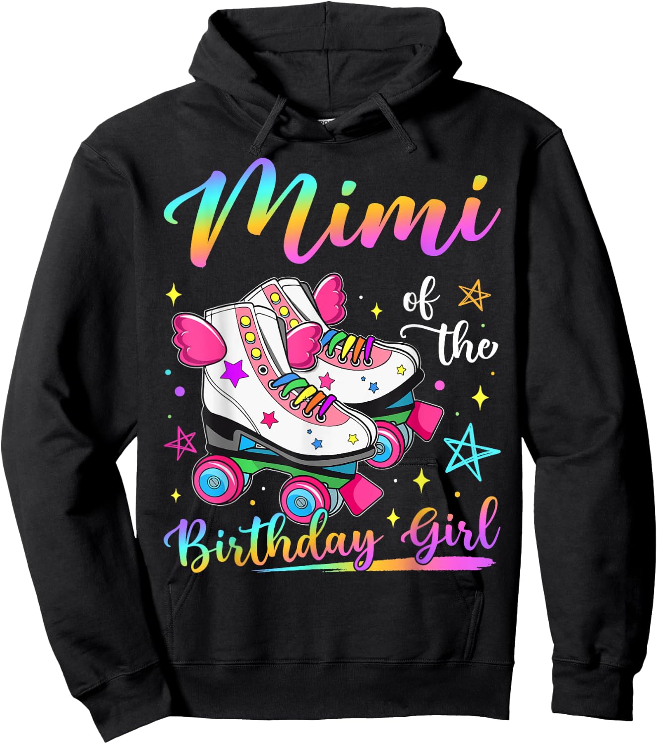 Mimi Of The Birthday Girl Rolling Skate Family Matching Hoodie - Hoodie | Black