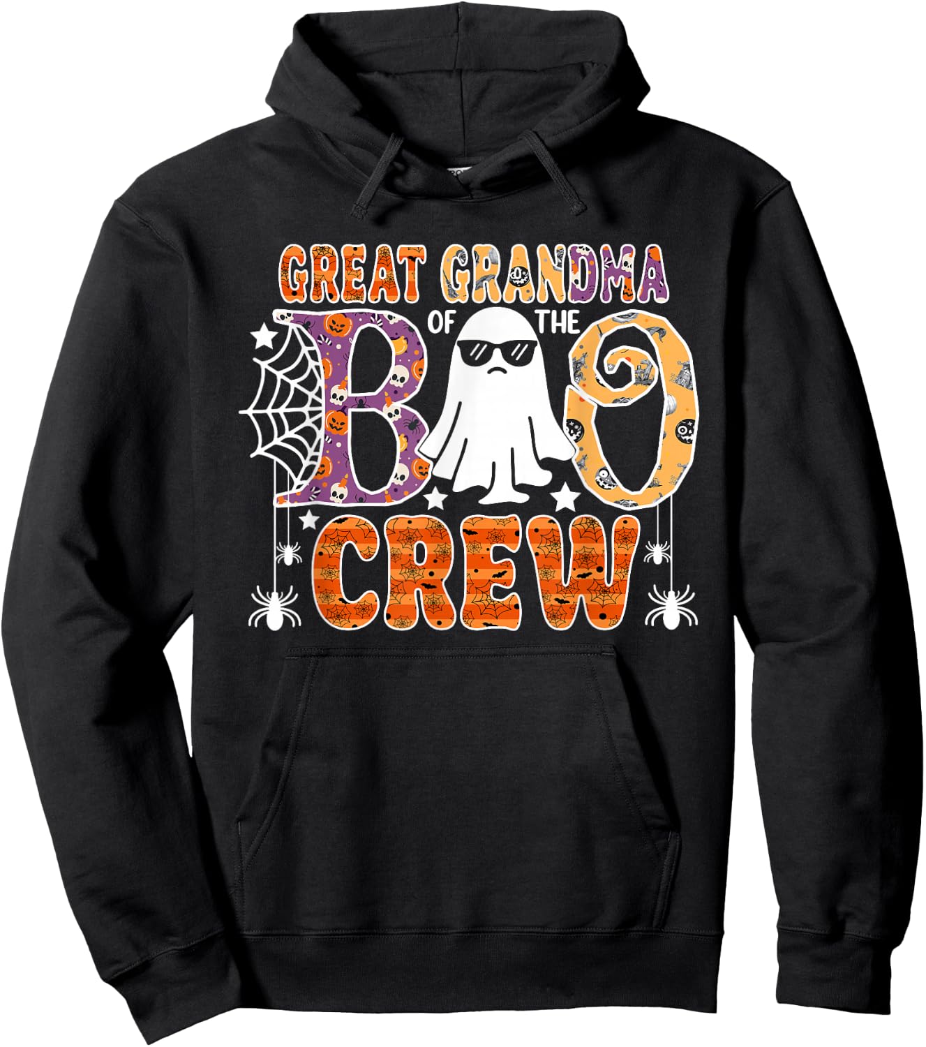 Great Grandma Of The Boo Crew Halloween Family Matching Hoodie - Hoodie | Black
