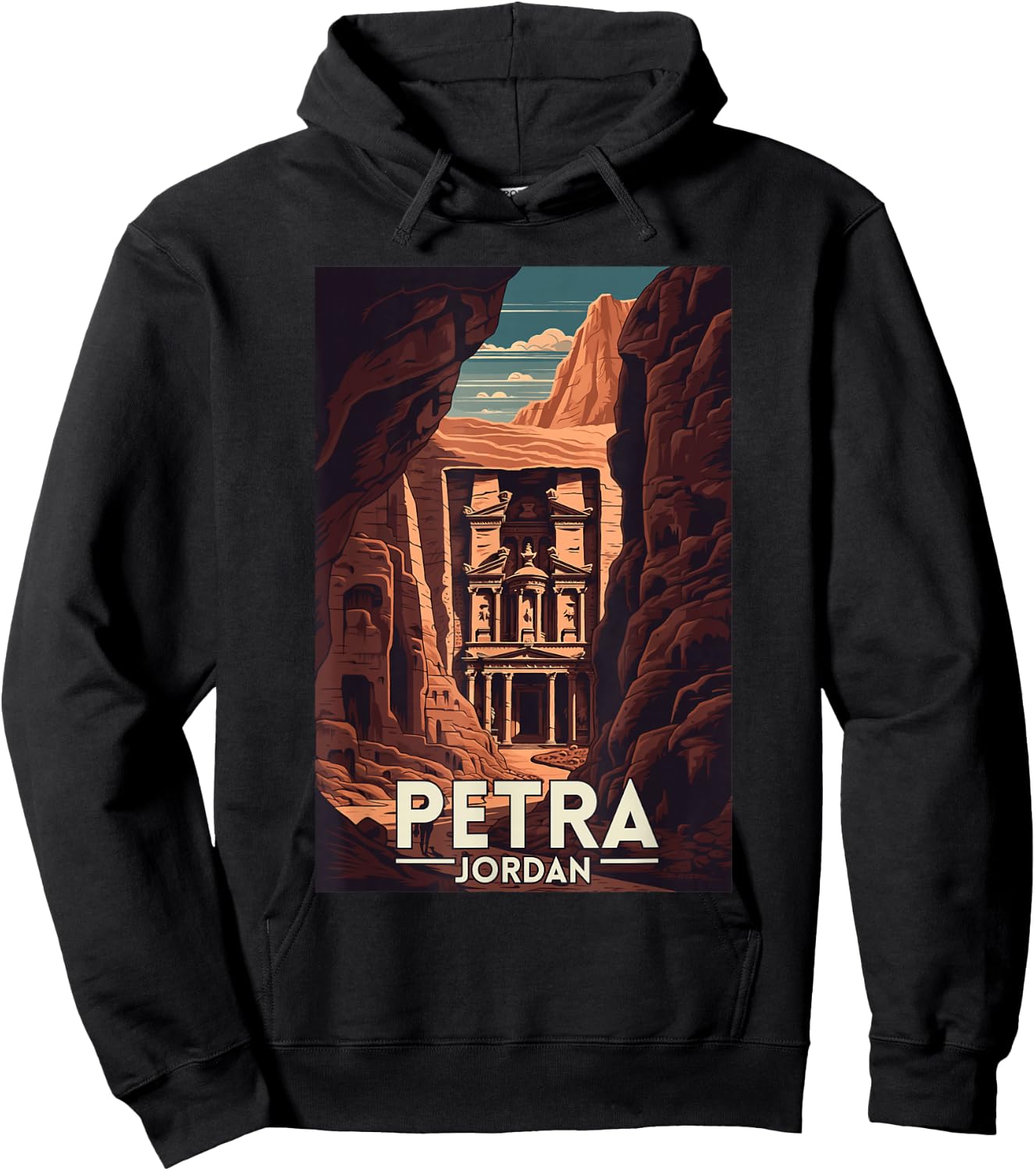 Petra Jordan Retro Vintage Travel Souvenir , Small, Black Hoodie - Hoodie | Black