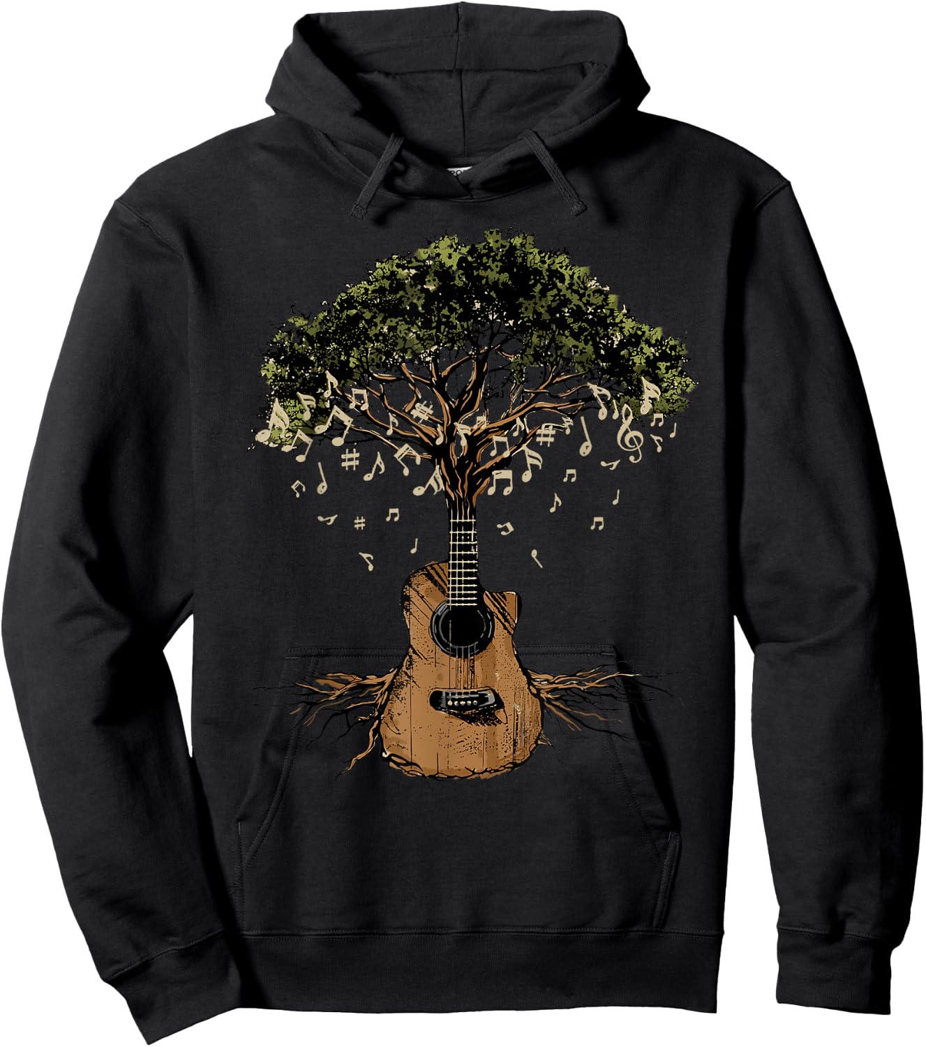 Acoustic Guitar Shirt Tree of Life Guitar Player Guitarist Hoodie - Hoodie | Black