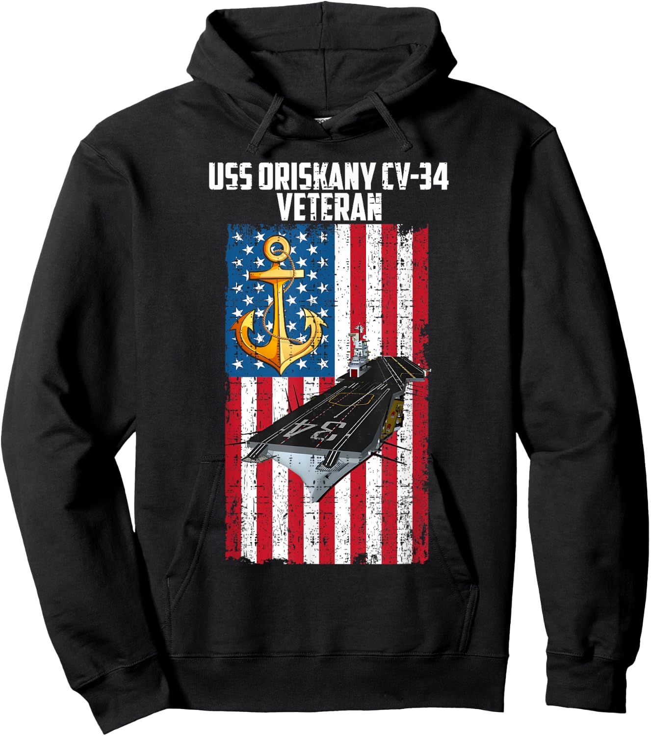 USS Oriskany CV-34 Aircraft Carrier Veteran Day Father's Day Hoodie - Hoodie | Black