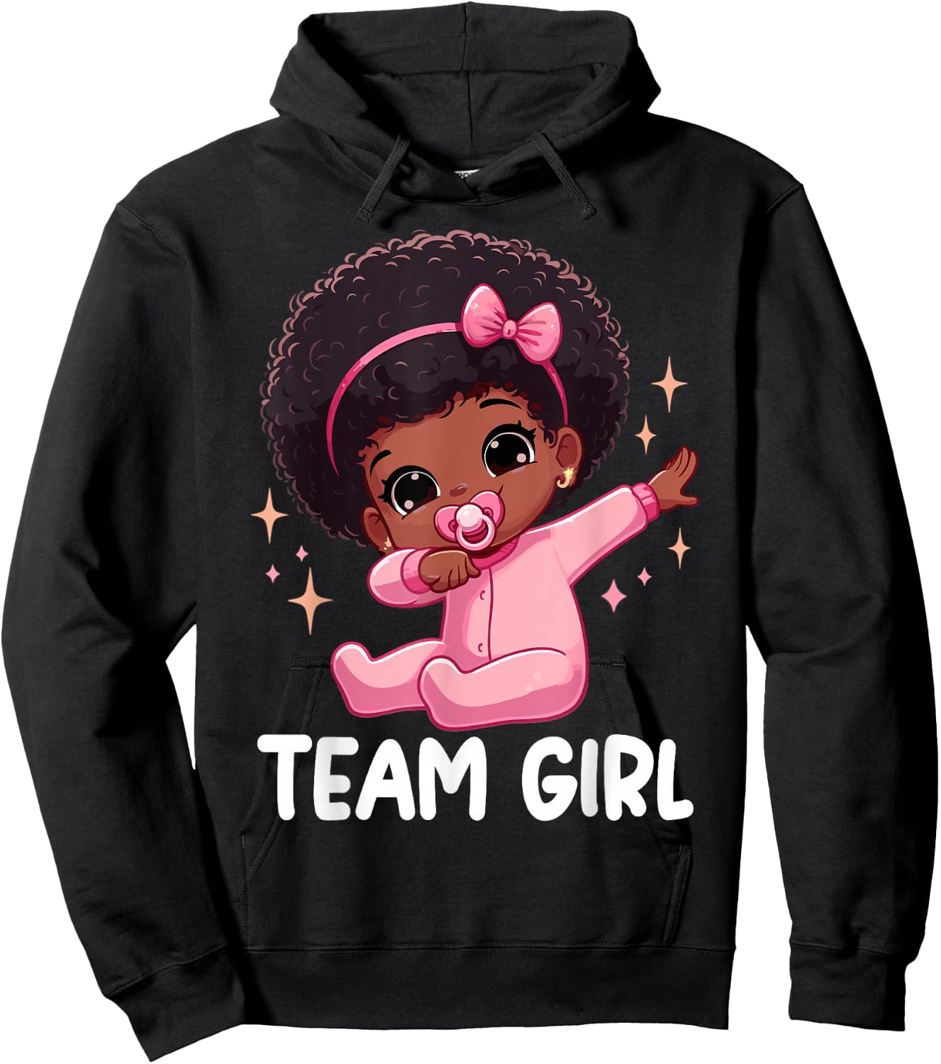 Team Girl Baby Announcement Gender Reveal Party Hoodie - Hoodie | Black