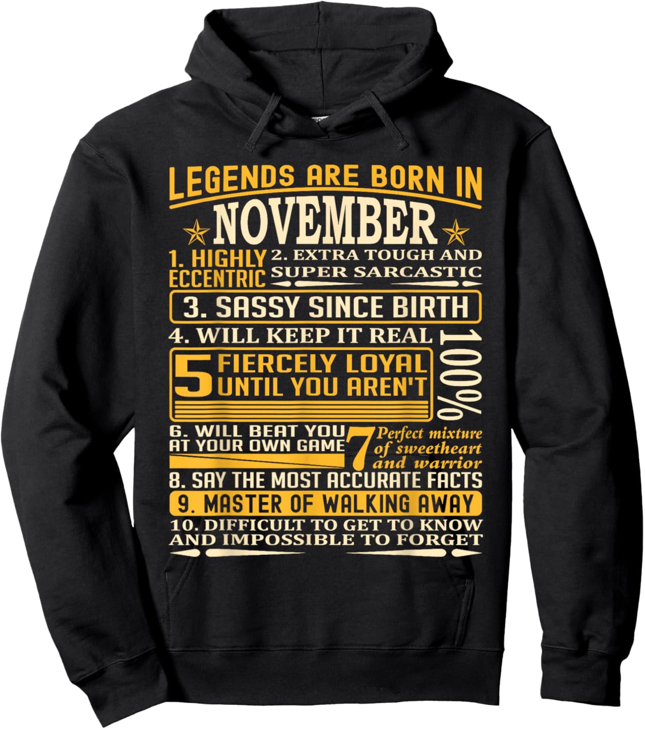 Legends Born in November facts T Shirt Hoodie - Hoodie | Black
