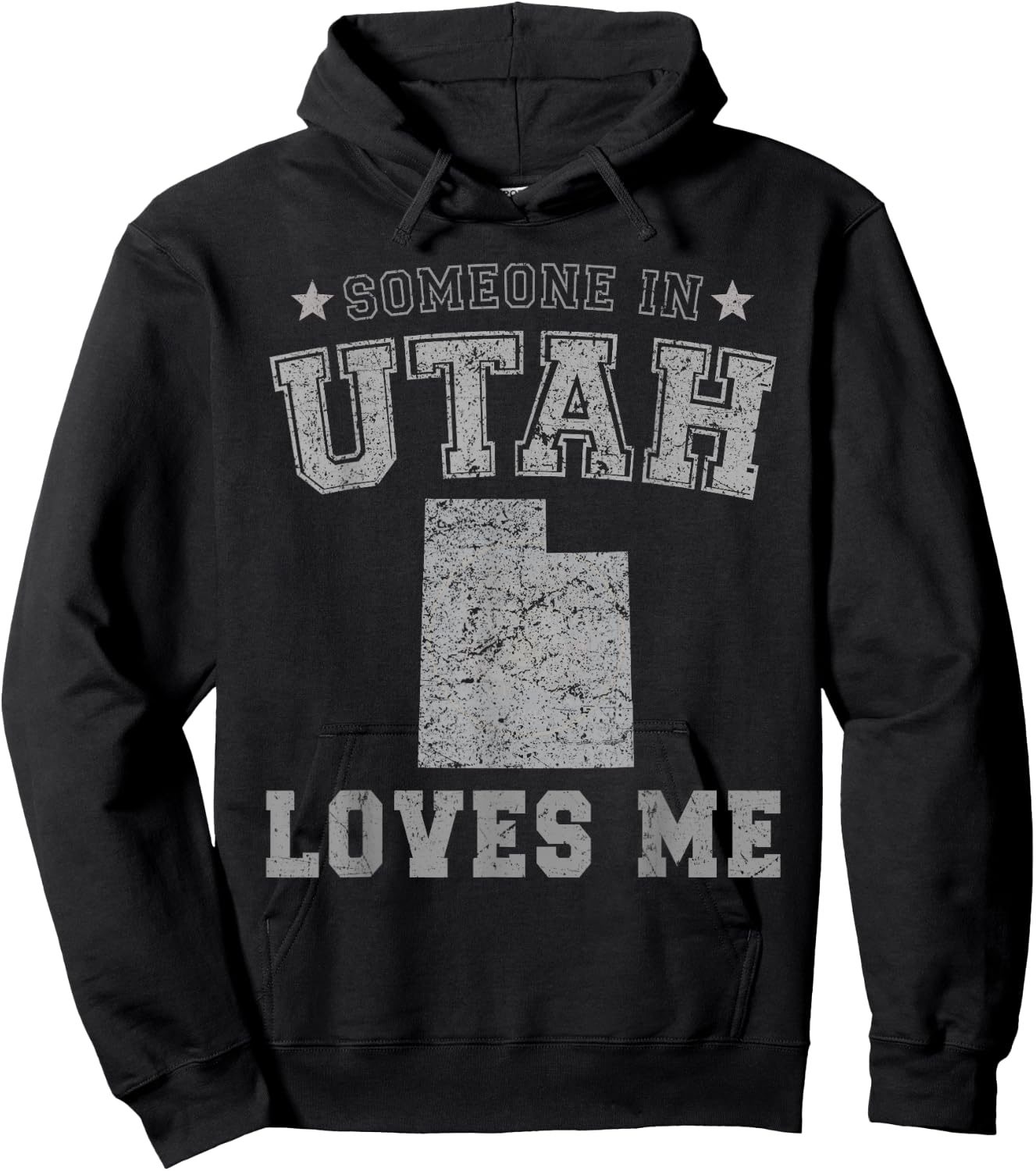 Someone In Utah Loves Me Heart Vintage State Hoodie - Hoodie | Black