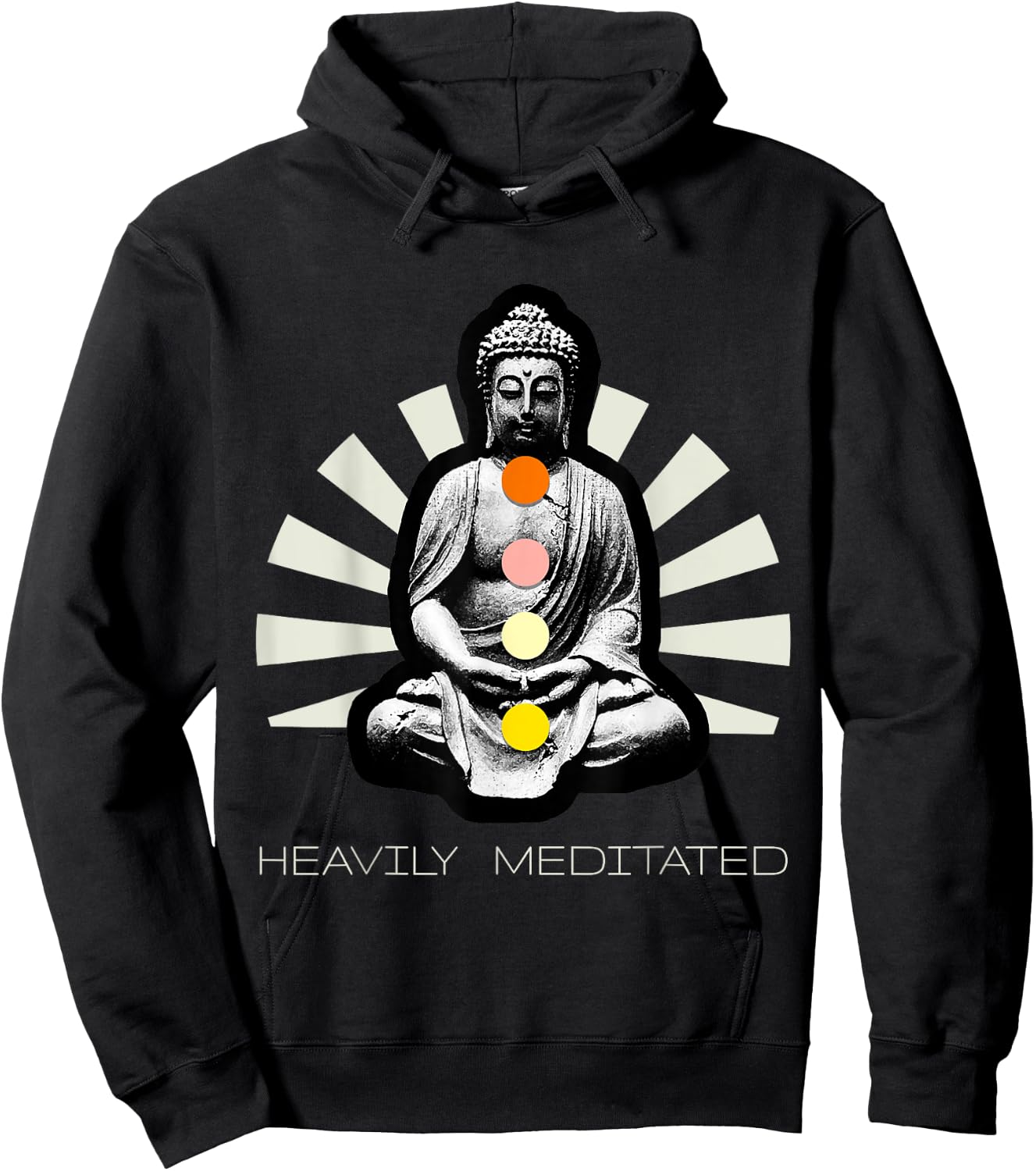 Heavily Meditated Funny Yoga Cool Yogis Pose Gift Hoodie - Hoodie | Black
