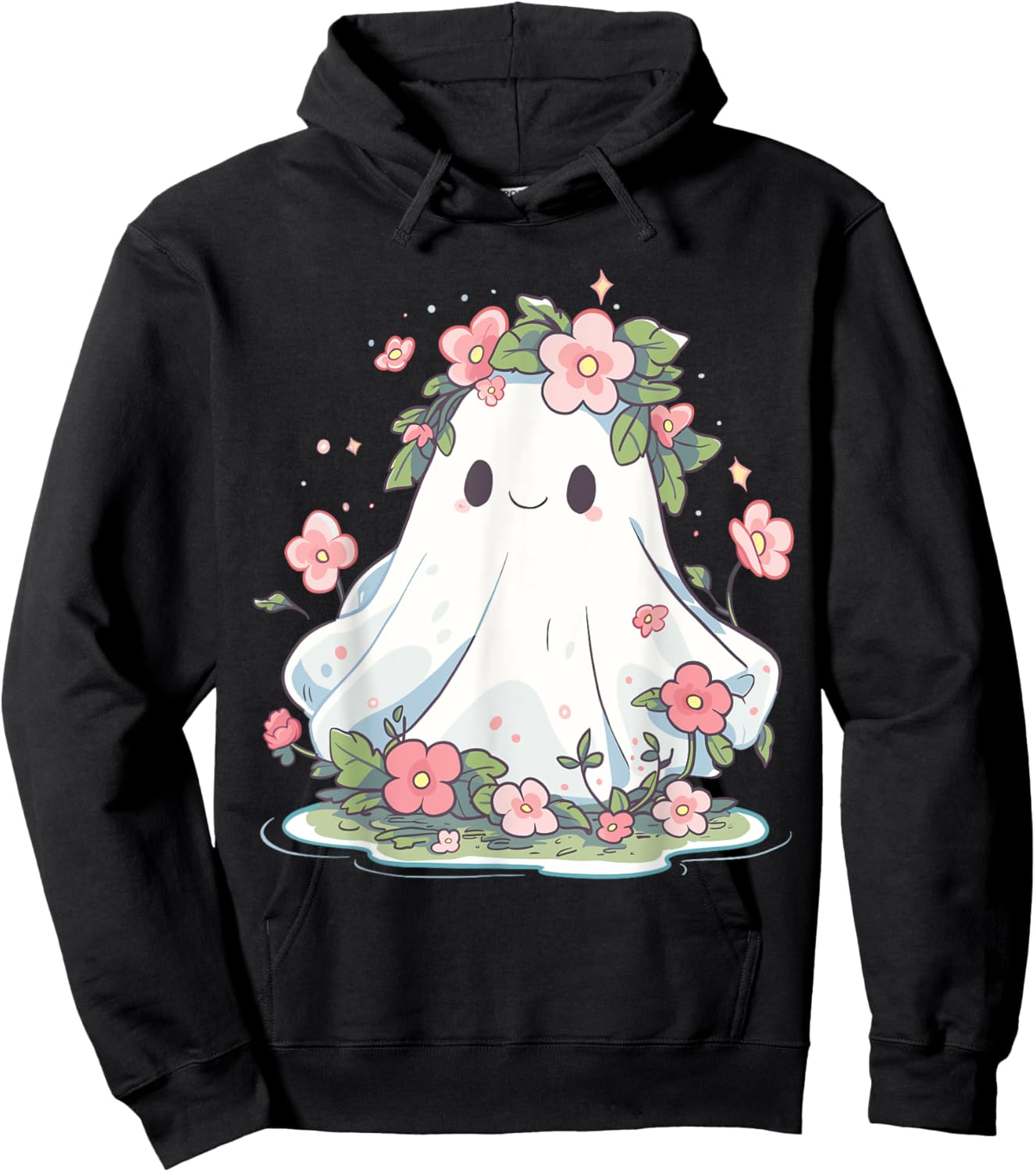 Halloween Ghost Flower Women Girls Halloween Costume Hoodie - Hoodie | Black