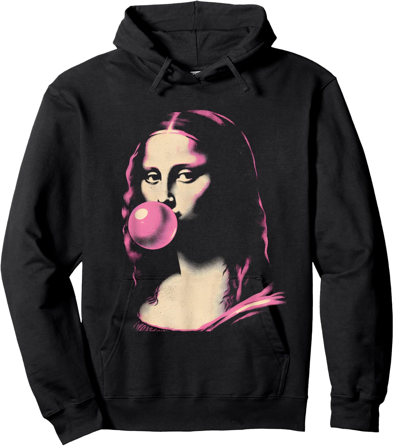 Mona-Lisa Blowing Bubble Gum - Funny Vintage Graphic Gum Hoodie - Hoodie | Black