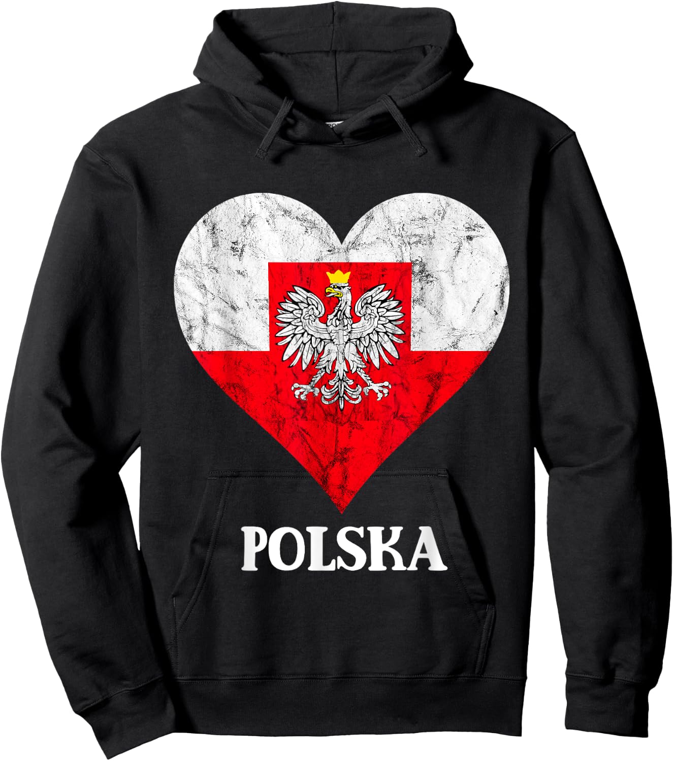 Polska Heart Poland Flag Polish Roots Poland Travel Hoodie - Hoodie | Black