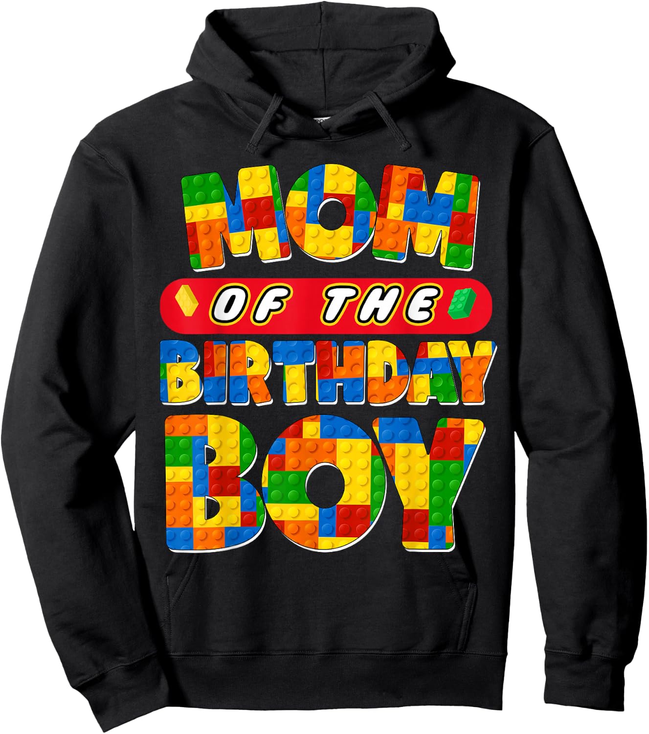 Mom And Dad Birthday Boy Building Bricks Family Party Decor Hoodie - Hoodie | Black