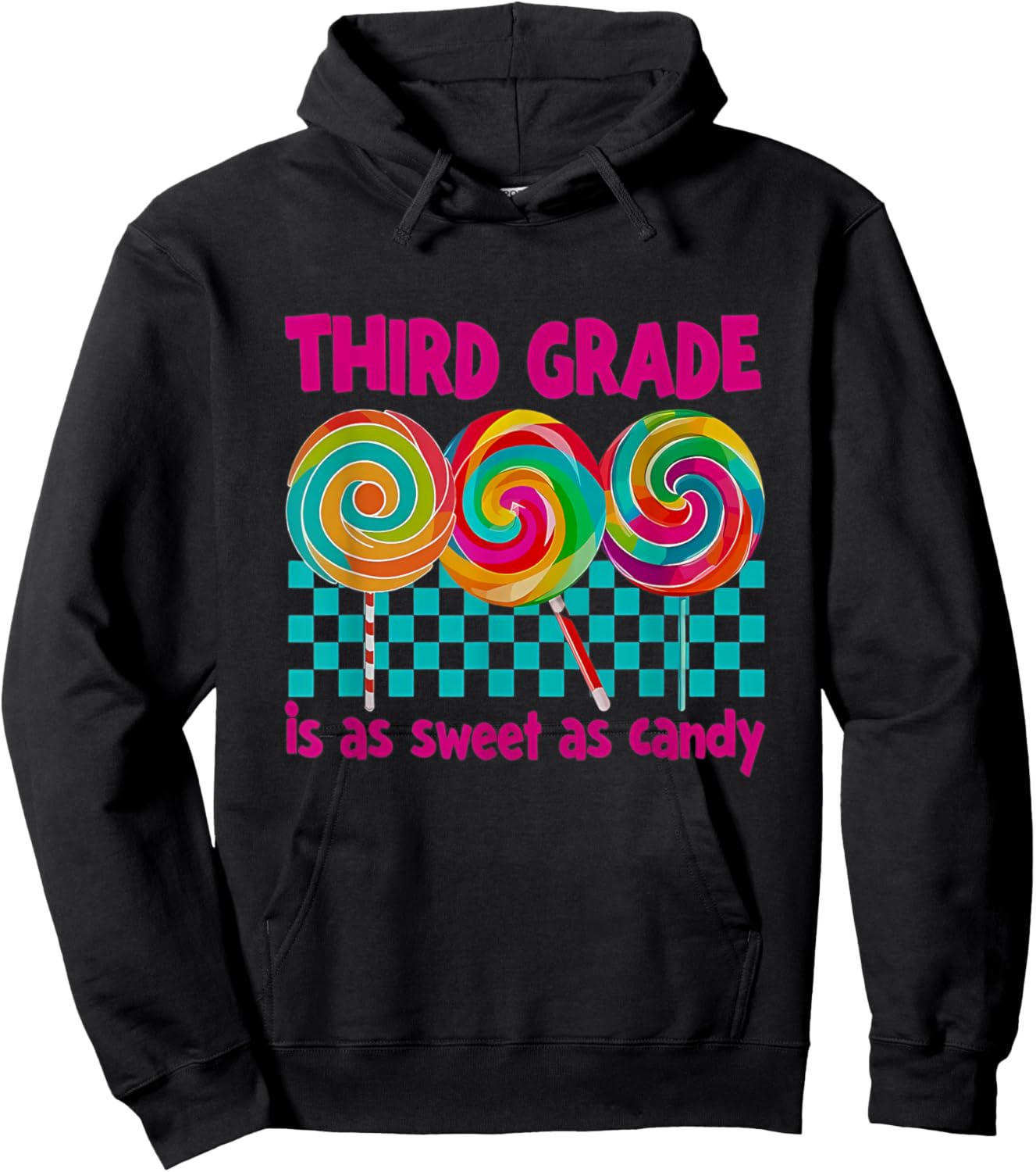 Third Grade is as Sweet as Candy Back To School Teacher Hoodie - Hoodie | Black
