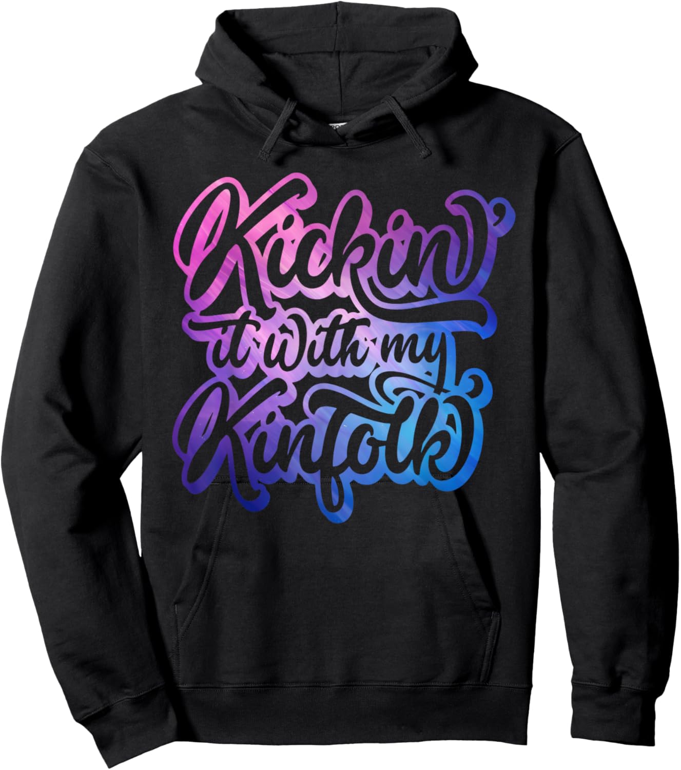 Kickin' It With My Kinfolk Funny Family Reunion Matching Hoodie - Hoodie | Black