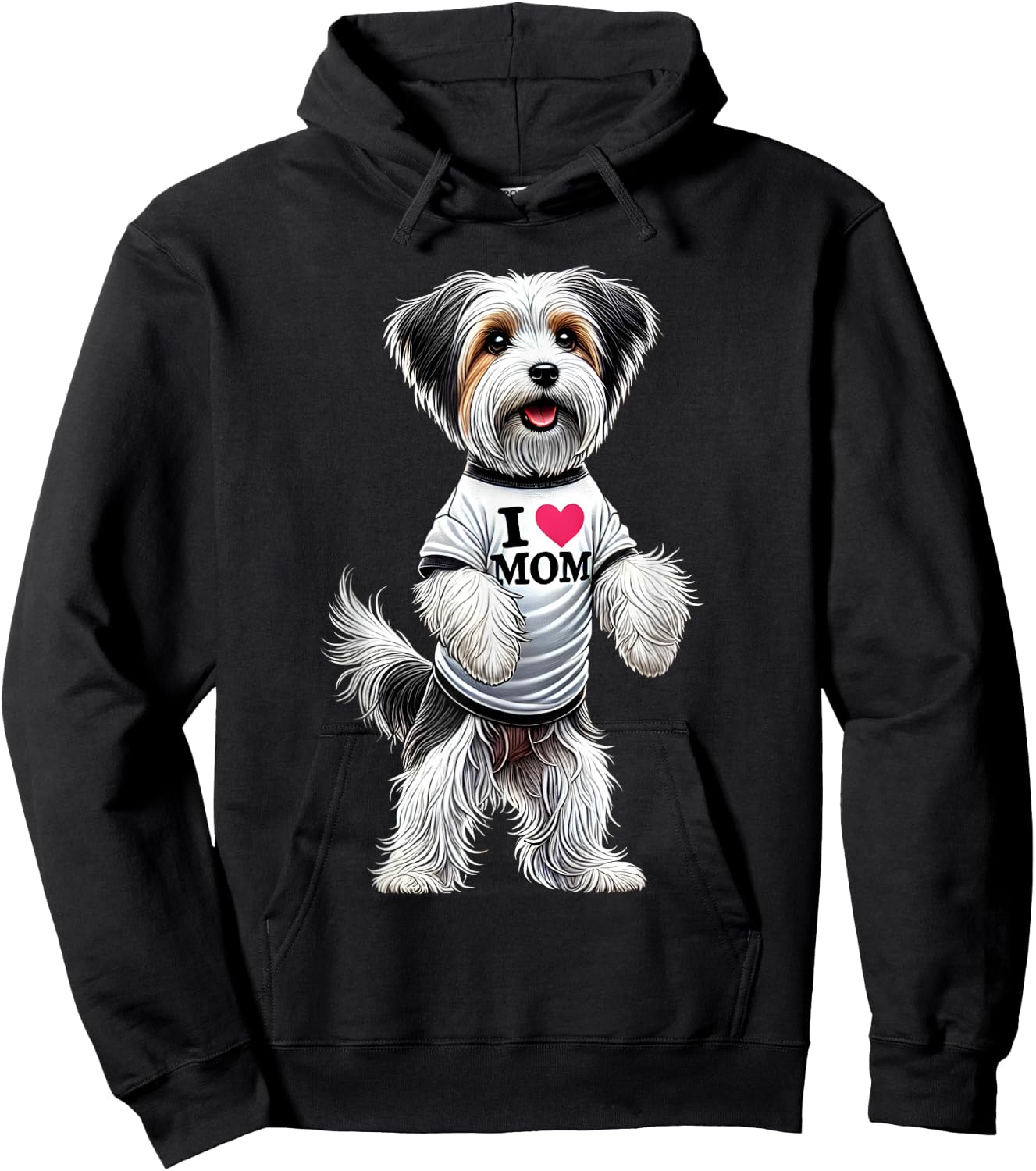 Biewer Terrier Mom I Love Mom Biewer Terrier Lover Hoodie - Hoodie | Black