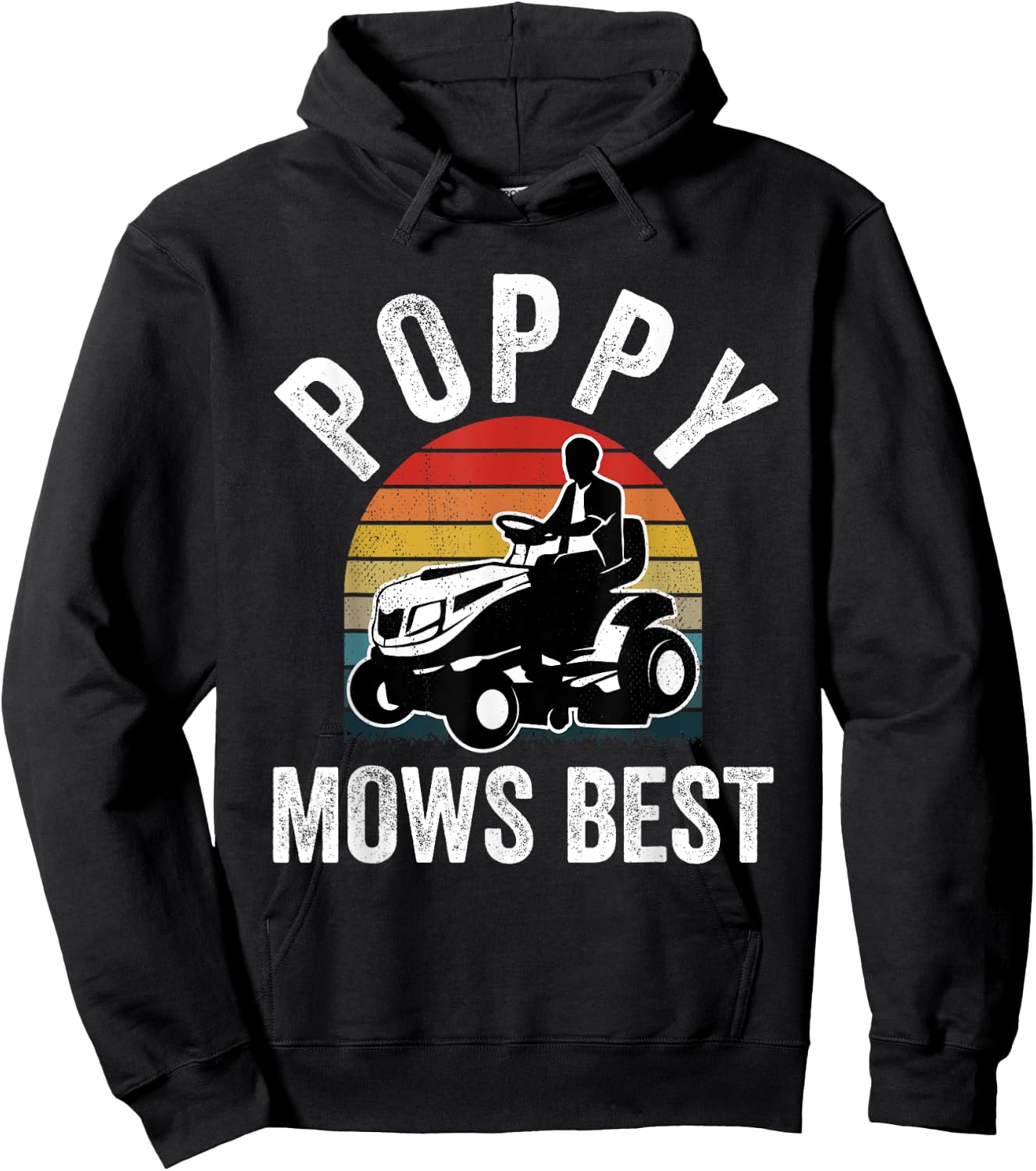 Poppy Mows Best Funny Gardener Lawn Care Father's Day Hoodie - Hoodie | Black