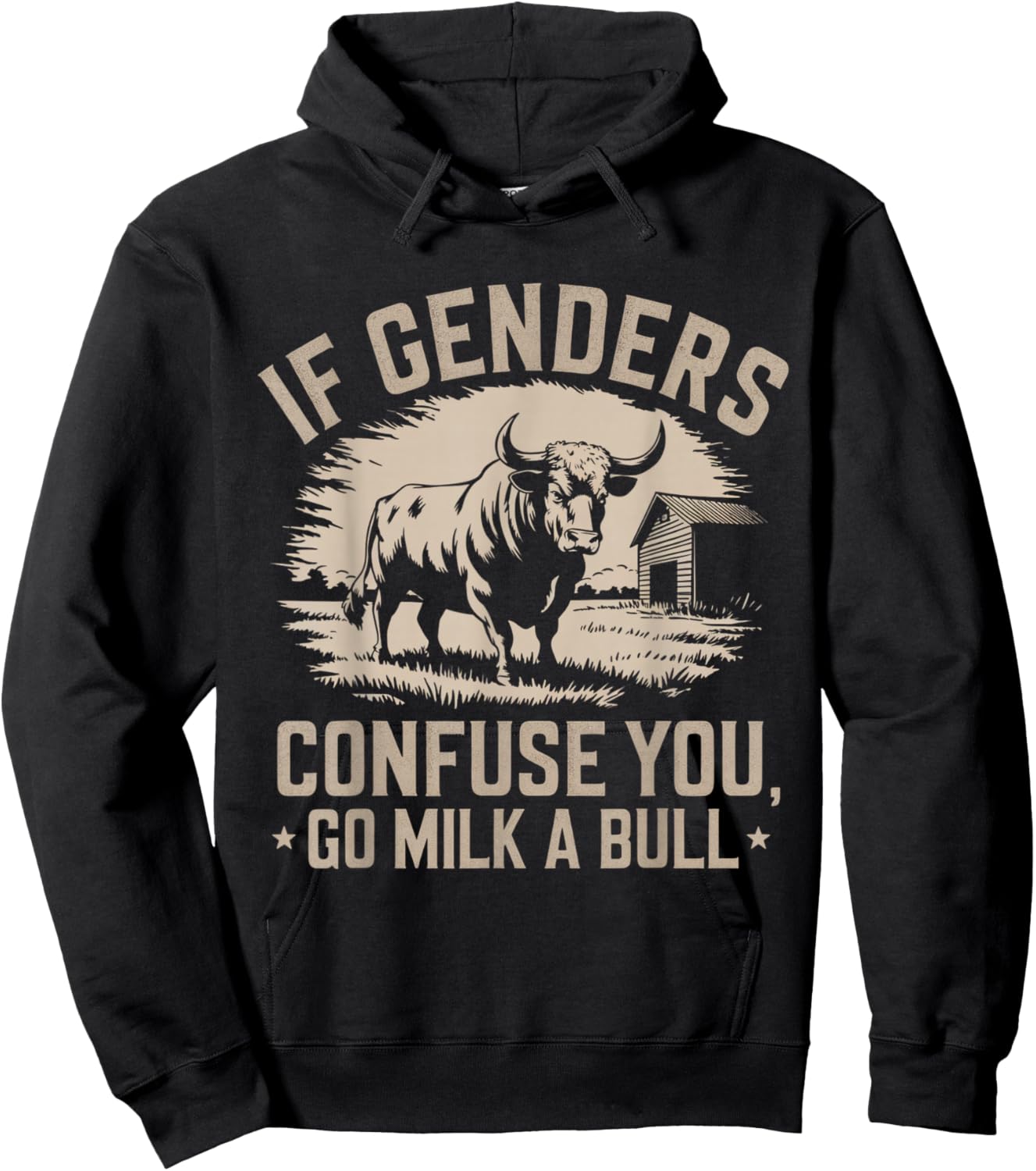 IFunny Quote if Genders Confuse You Go Milk a Bull Vintage Hoodie - Hoodie | Black