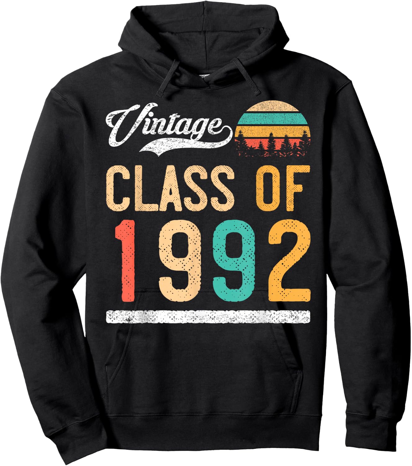 Vintage Class of 1992 High School or College Graduation Hoodie - Hoodie | Black
