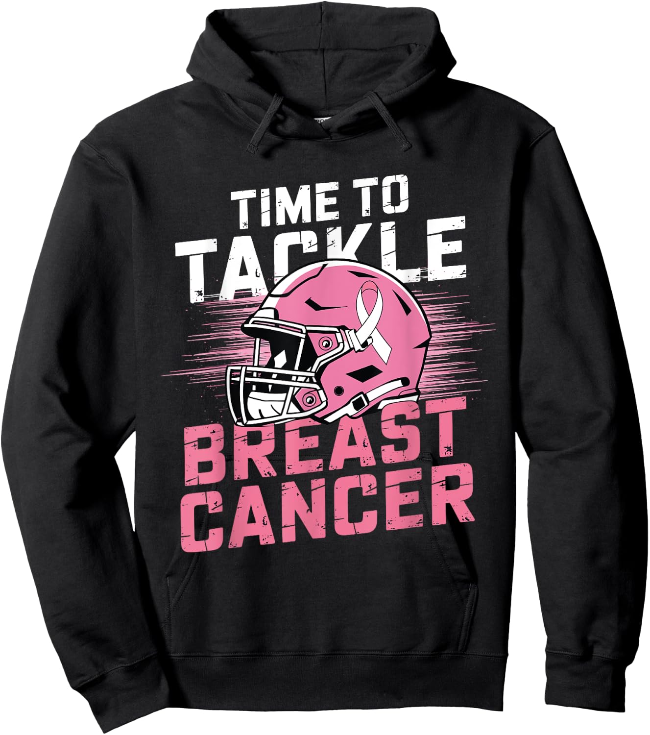 Time to Tackle Breast Cancer shirt Football Helmet Awareness Hoodie - Hoodie | Black