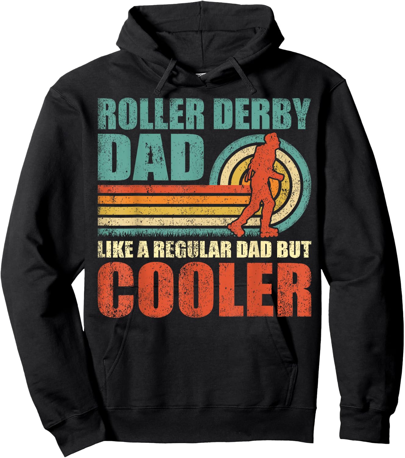 Retro Style Vintage Roller Derby Dad Father's Day Hoodie - Hoodie | Black
