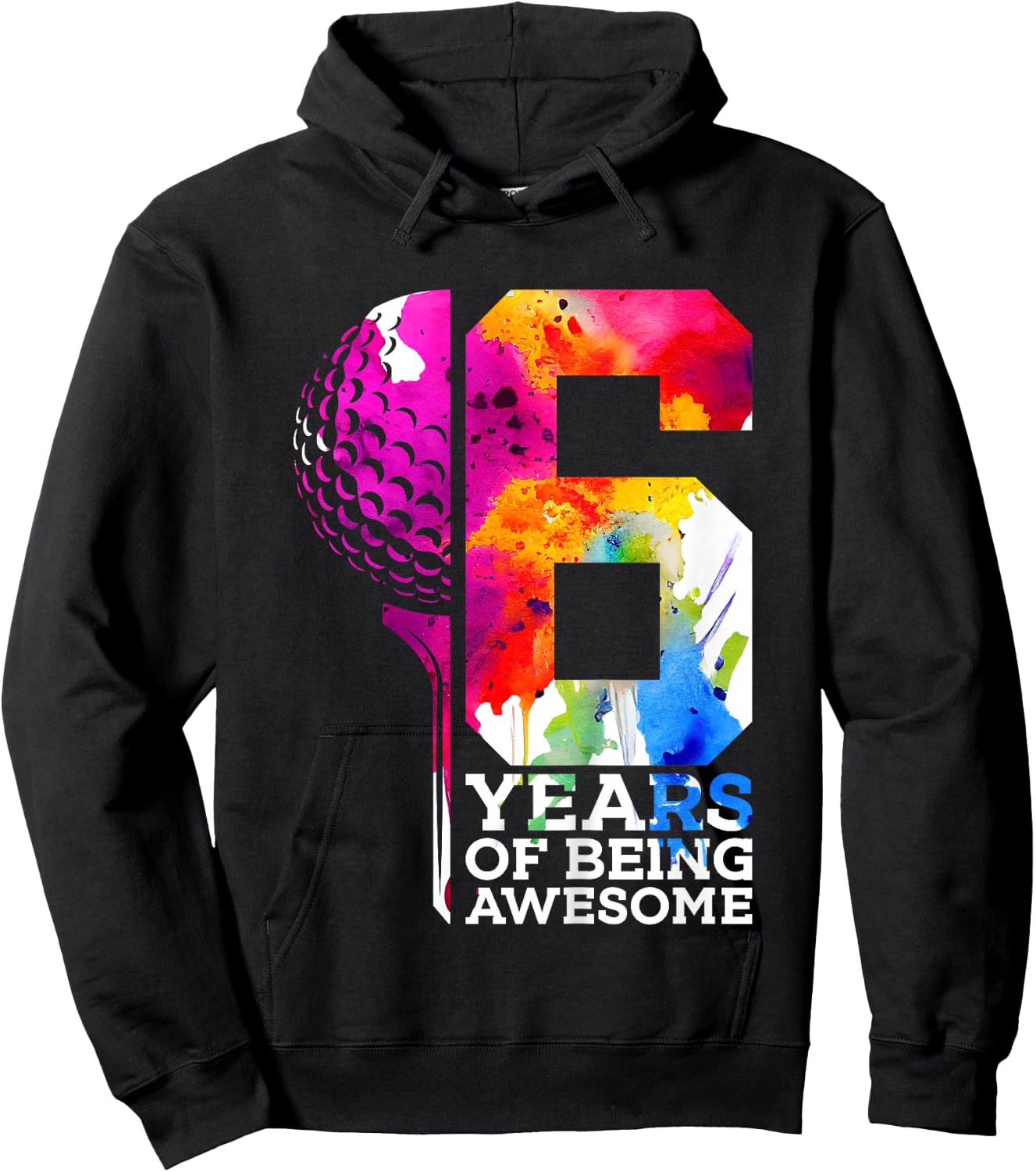 Kids 6 YEARS OF BEING AWESOME GOLF 6TH BIRTHDAY Hoodie - Hoodie | Black