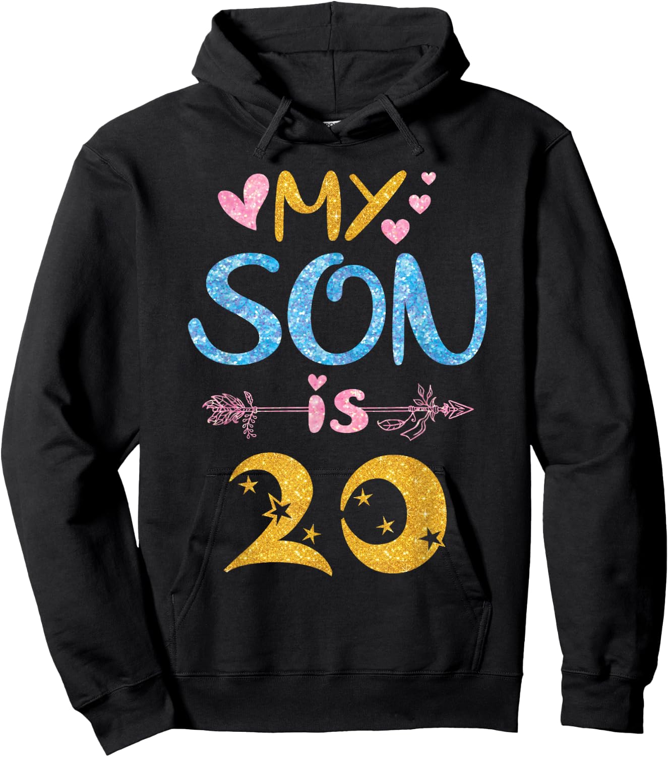 Mother Father Mom Dad Happy Birthday My Son Is 20 Years Old Hoodie - Hoodie | Black