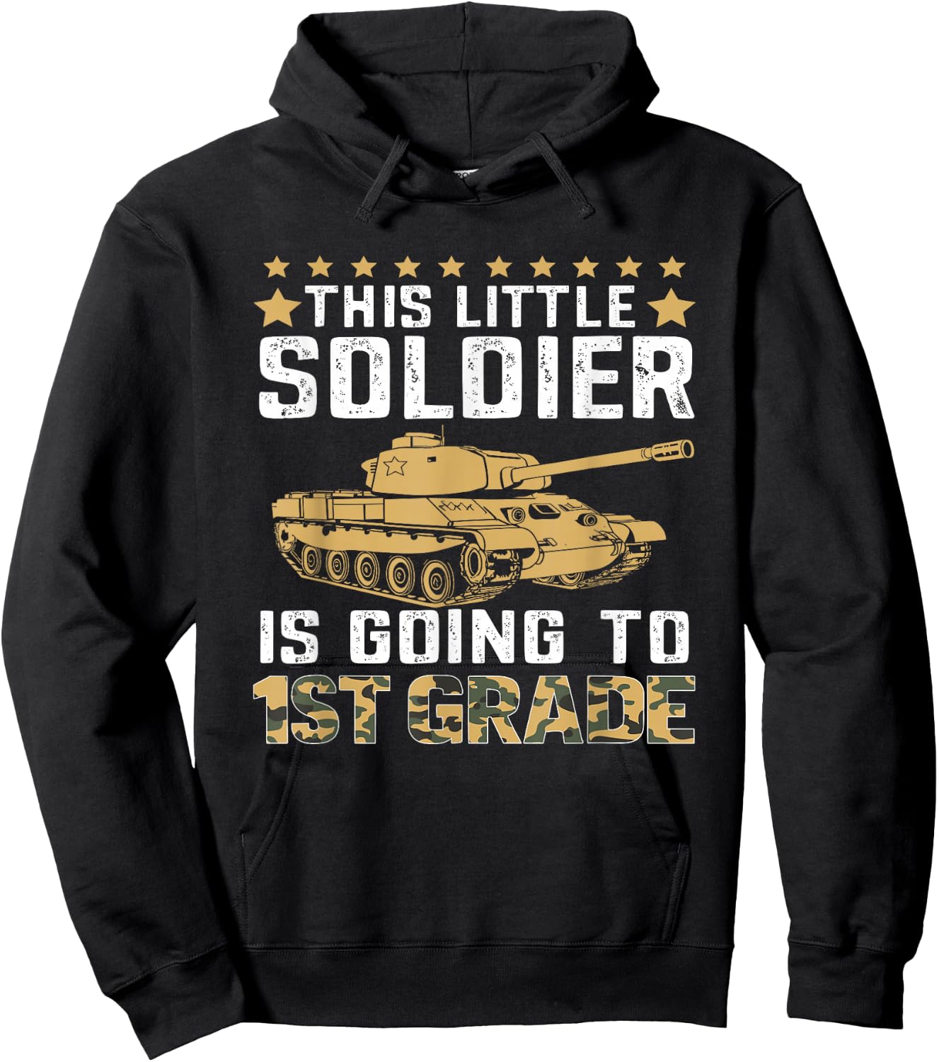 Military Army Camo Tanks First Grade Back To School Boys Kid Hoodie - Hoodie | Black