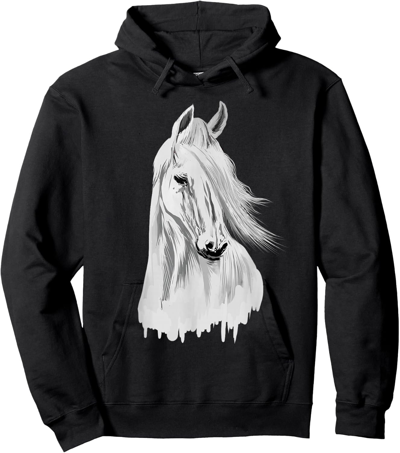 Horse Head Funny Equestrian Animal Lover Gift Men Women Kids Hoodie - Hoodie | Black