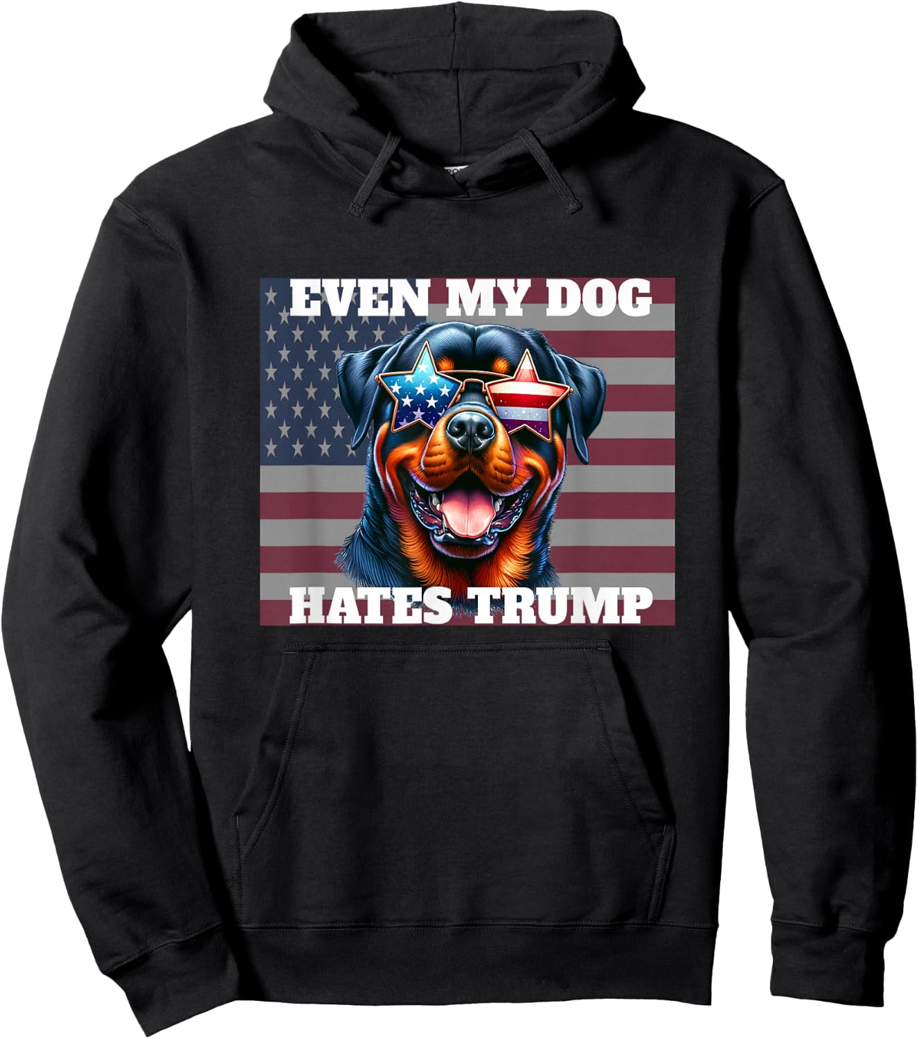 Even My Dog Hates Trump funny anti-Trump democrat dog lover Hoodie - Hoodie | Black