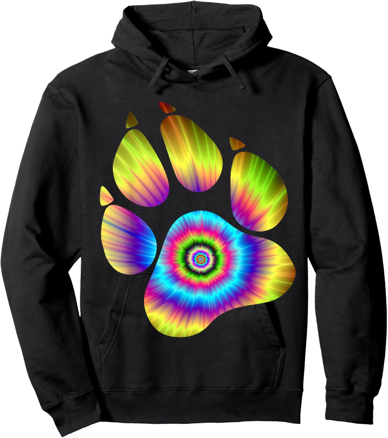 Tie Dye Animal Shirt Cat Dog Paw Print Shirt For Pet Lover Women Girls Kids Hoodie - Hoodie | Black