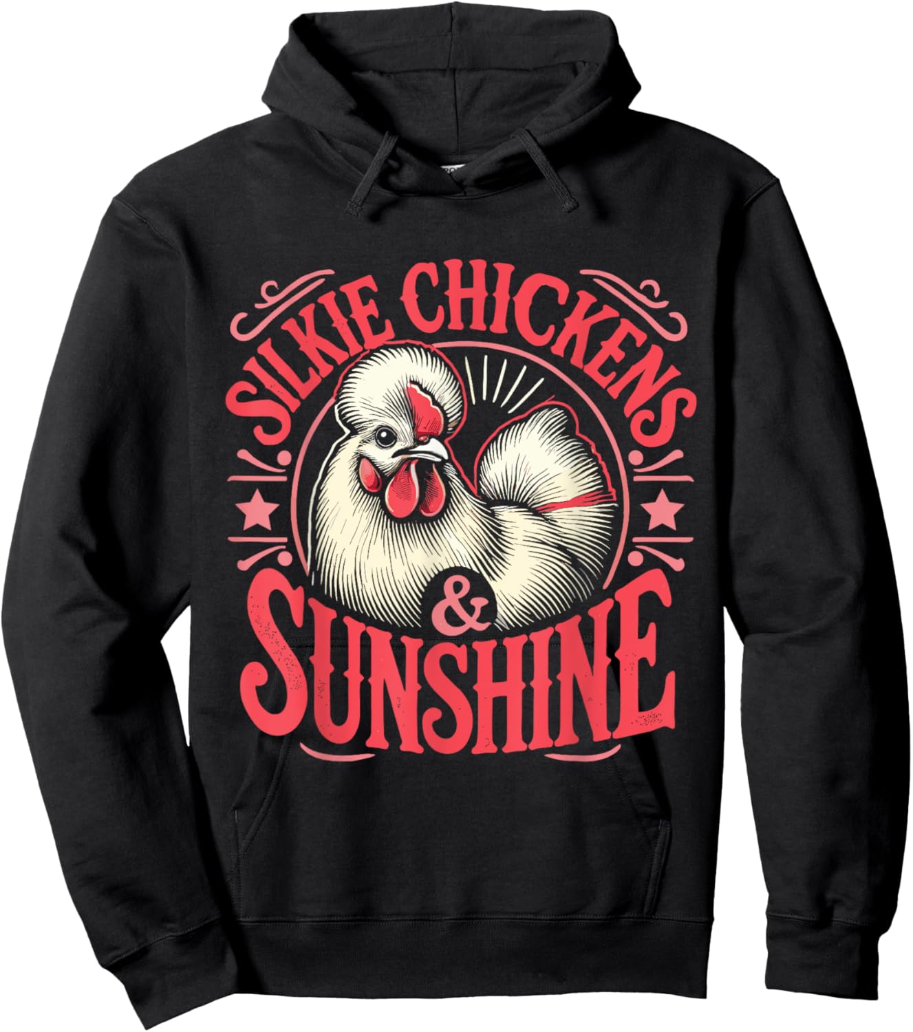Silkie Chickens & Sunshine Hoodie - Hoodie | Black