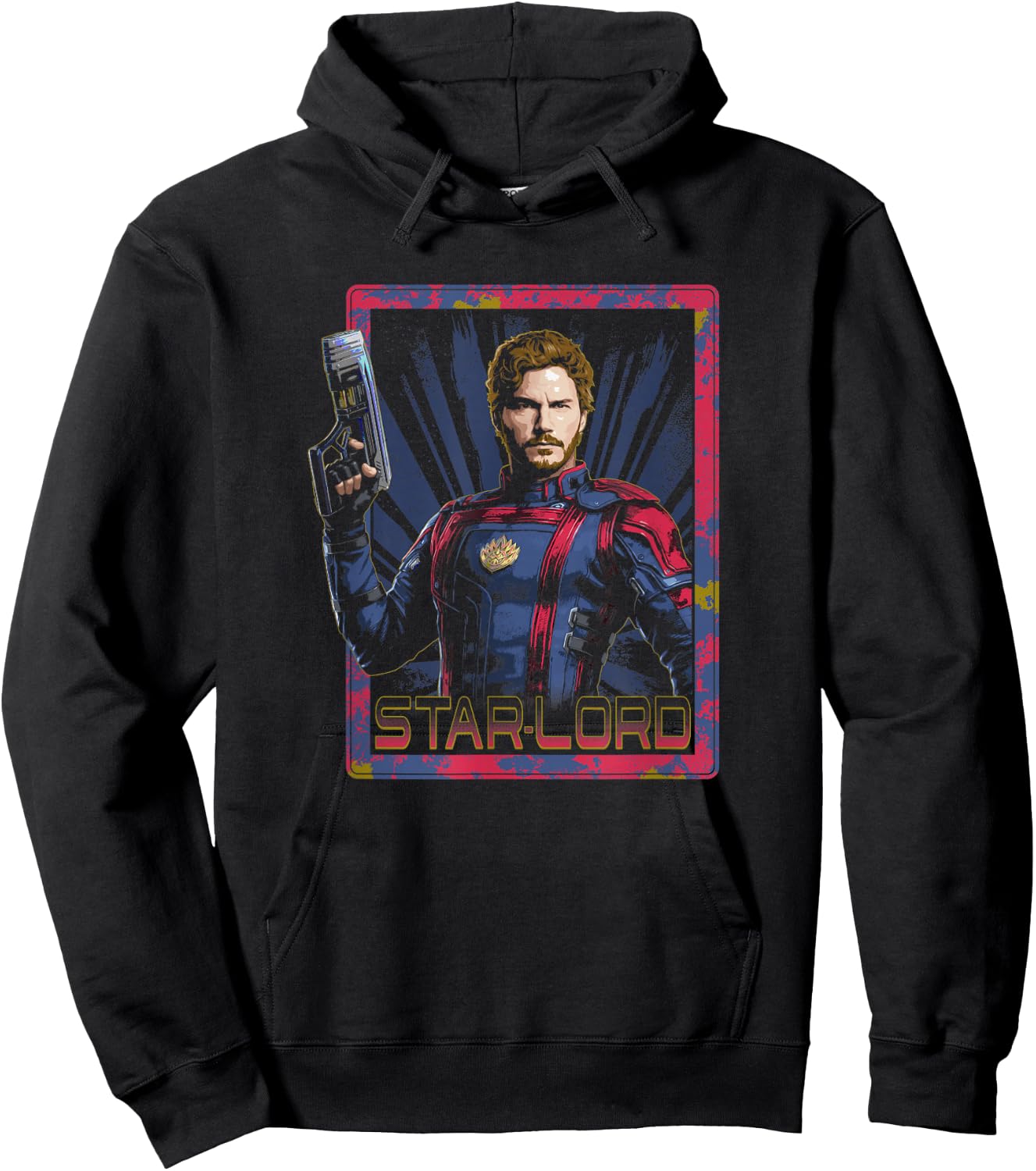 Marvel Guardians of The Galaxy Vol. 3 Star-Lord Retro Card Hoodie - Hoodie | Black