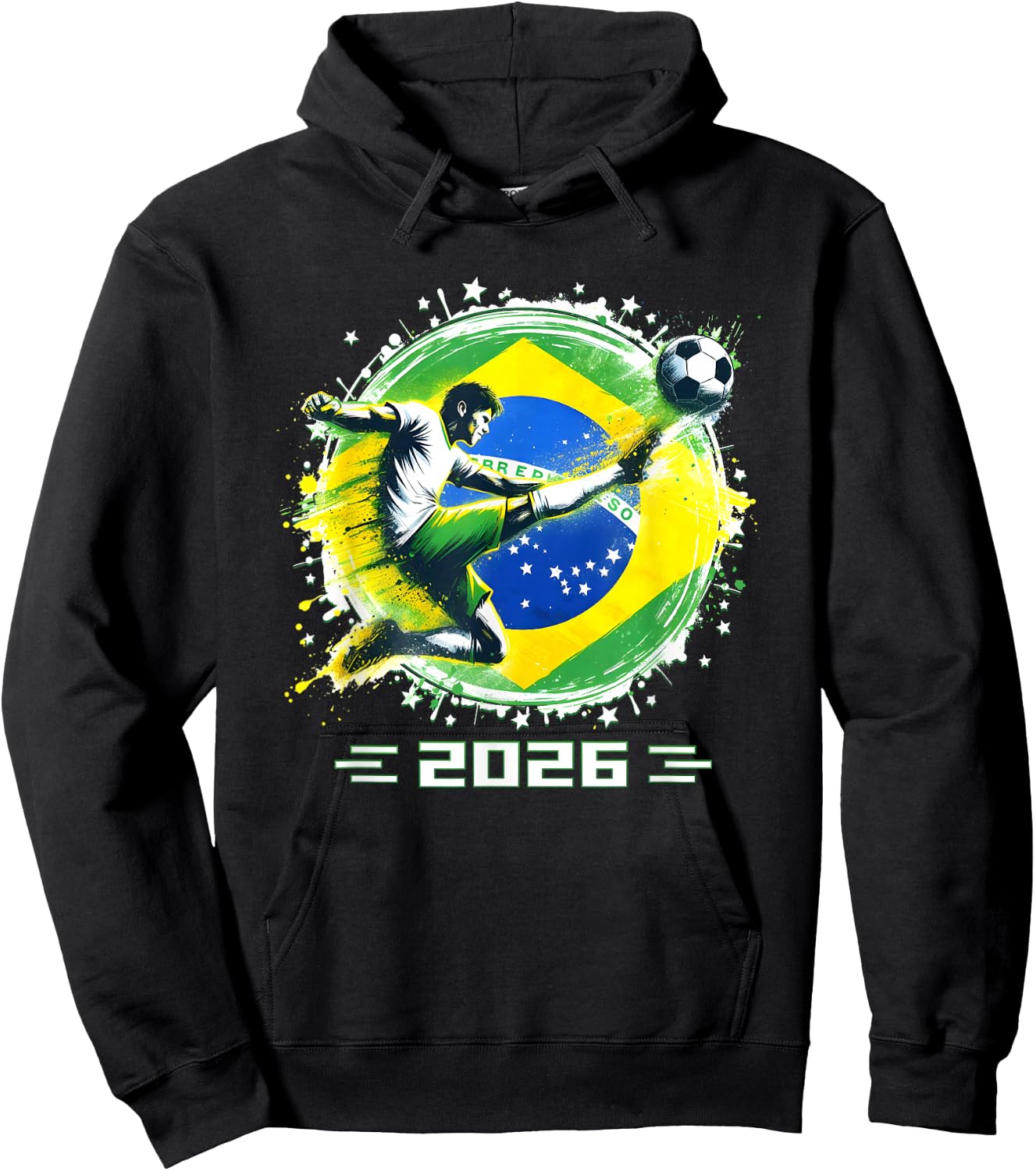 Brazil Player Sports Vintage Men Boys Brasil 2026 Hoodie - Hoodie | Black