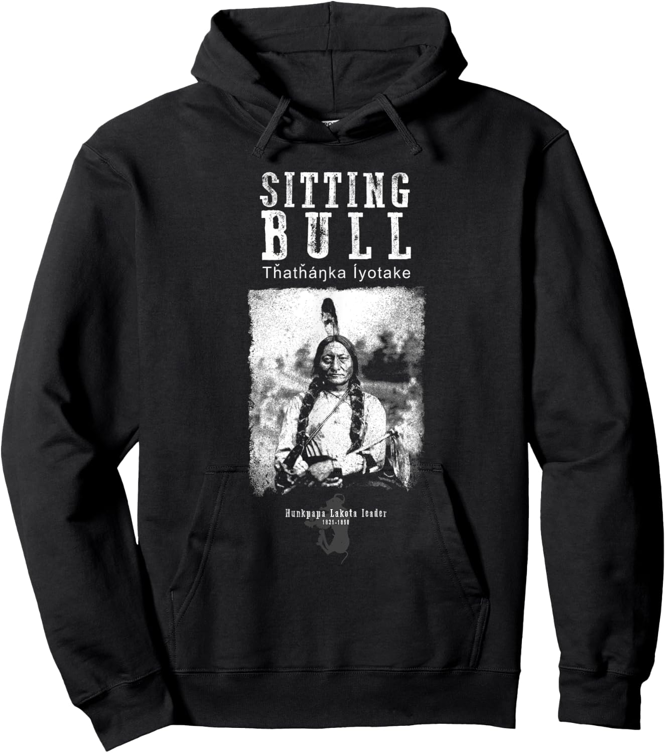 Sitting Bull USA-Sitting Bull - Lakota Chief - Siu - Native American - Indian - History Hoodie - Hoodie | Black